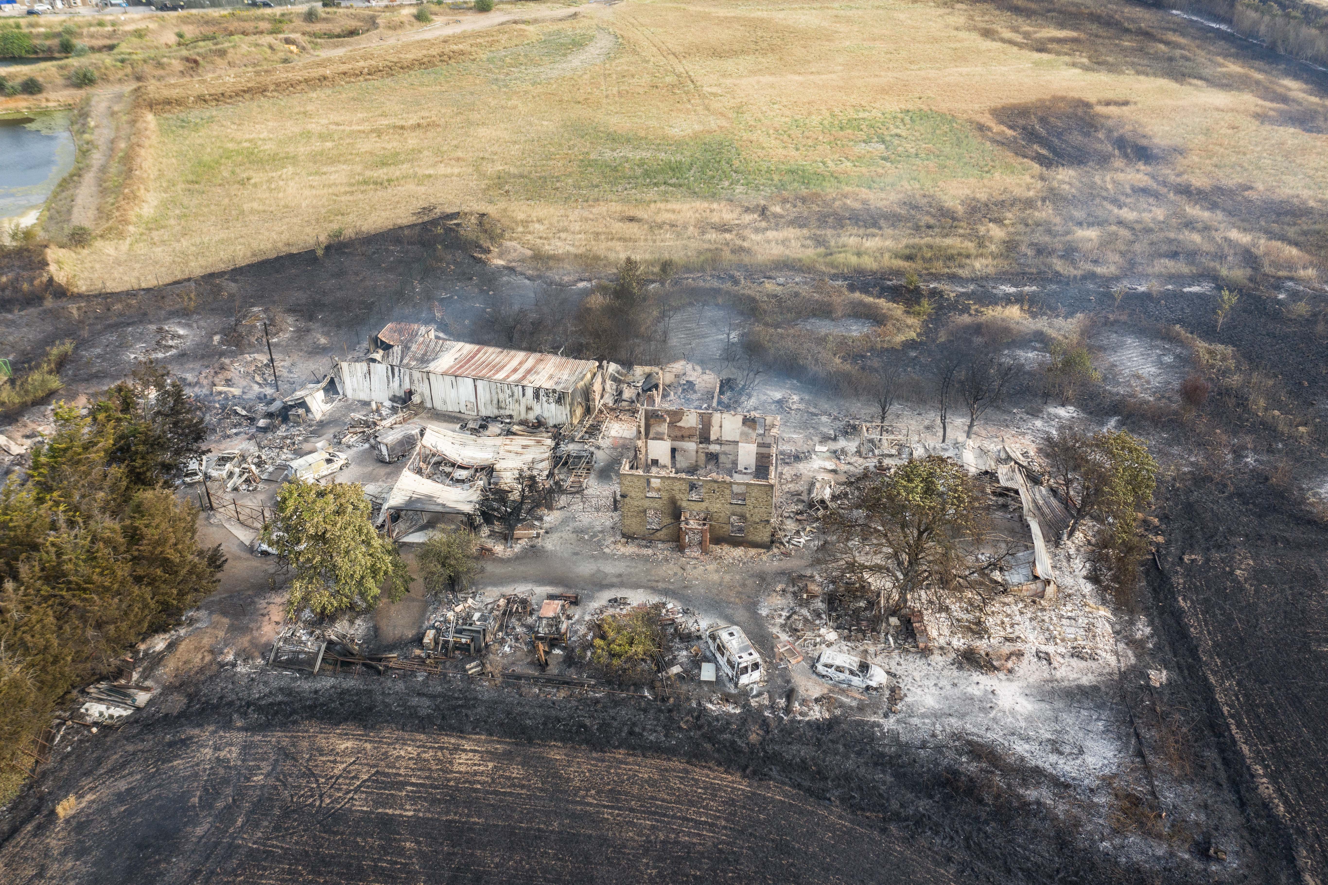 The blaze overtook around 40 acres of land