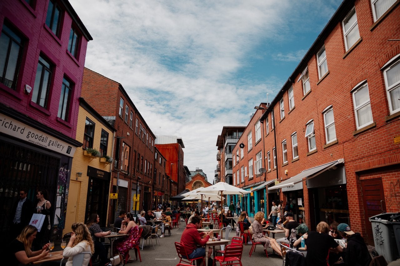 Alfresco drinkers in the Northern Quarter