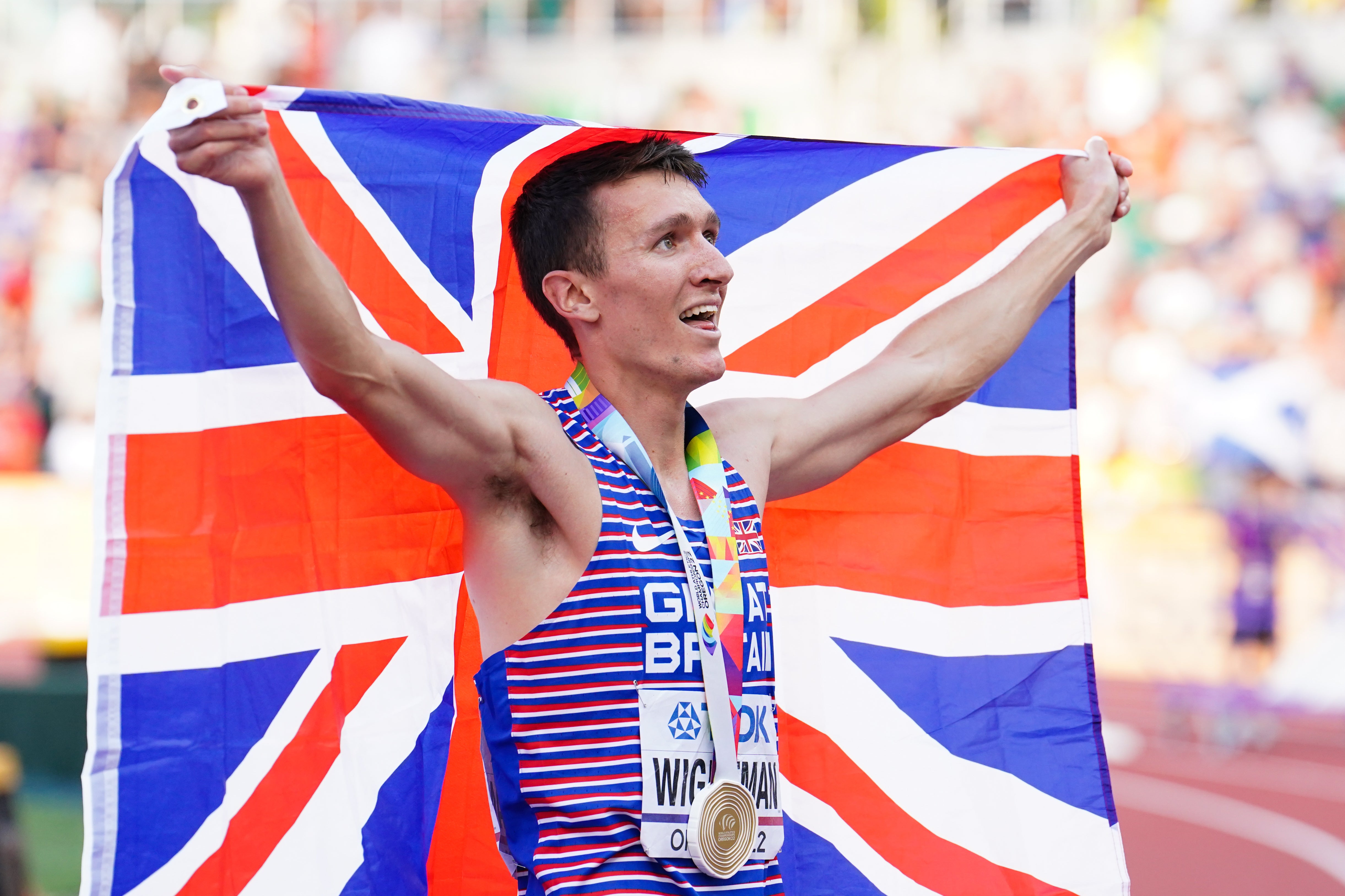 Jake Wightman after his success (Martin Rickett/PA)