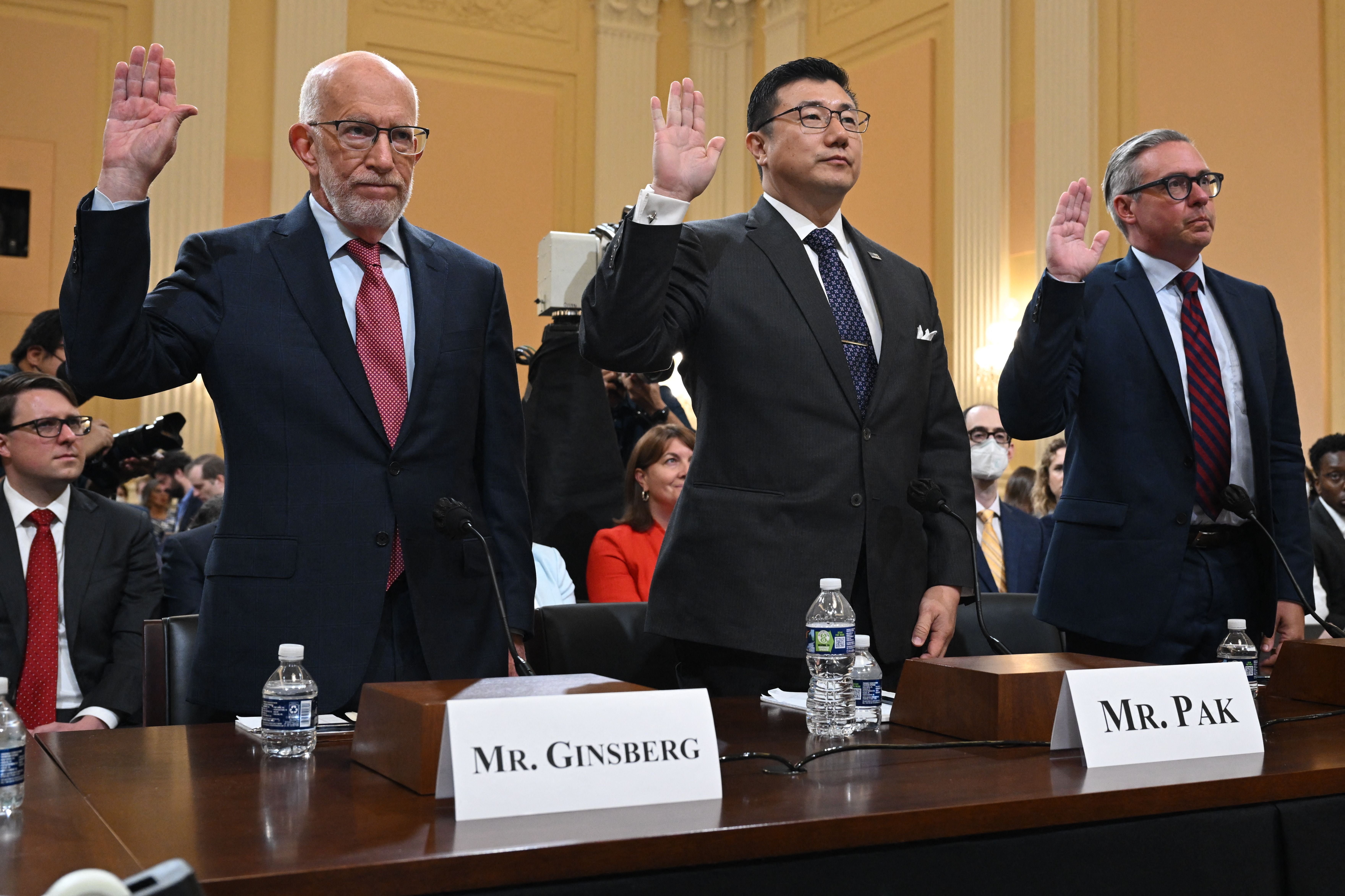 Conservative Republican election attorney Ben Ginsberg, Former Georgia US Attorney B.J. Pak and former Philadelphia city commissioner Al Schmidt