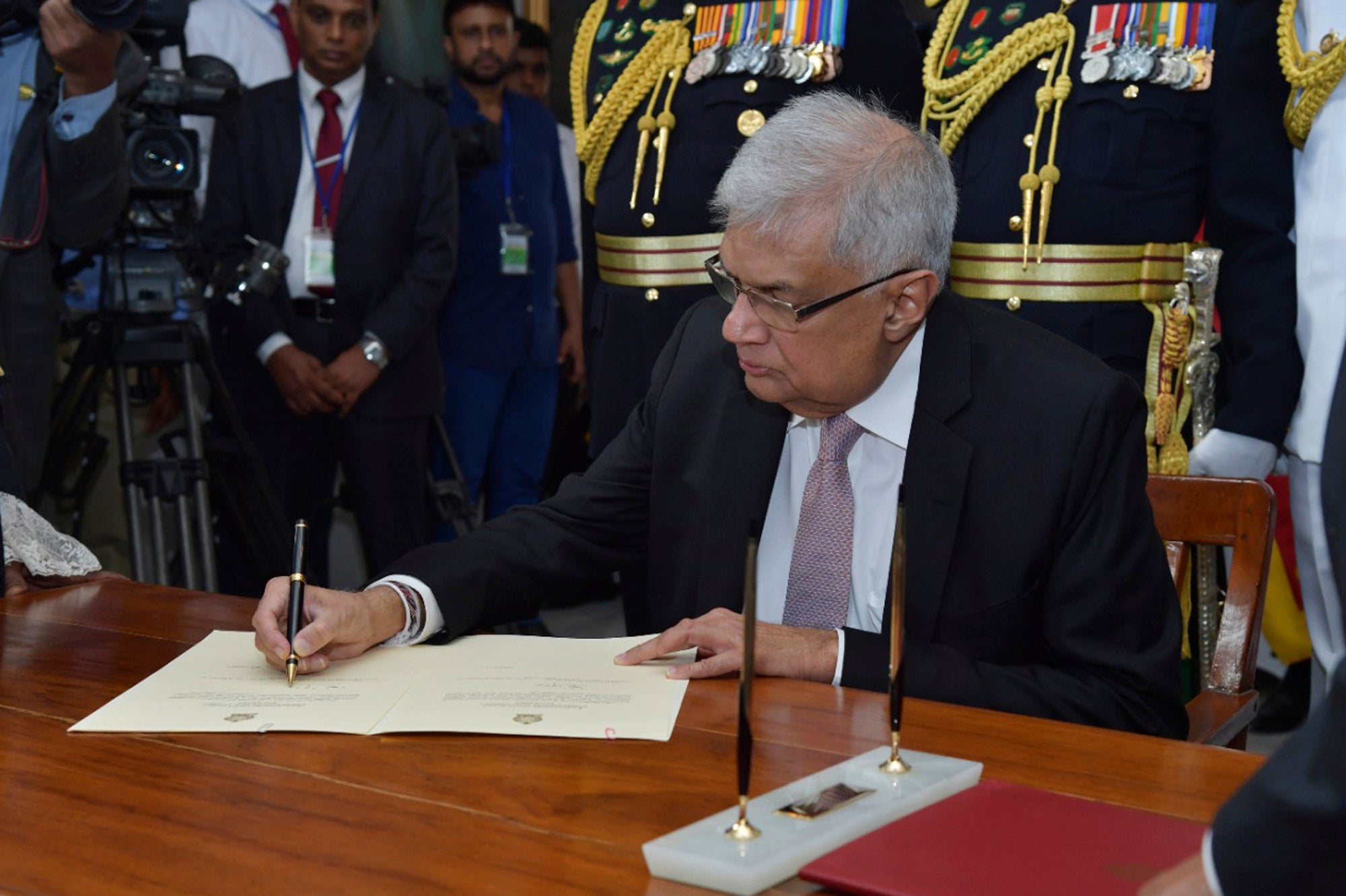 Ranil Wickremesinghe after taking oath on Thursday