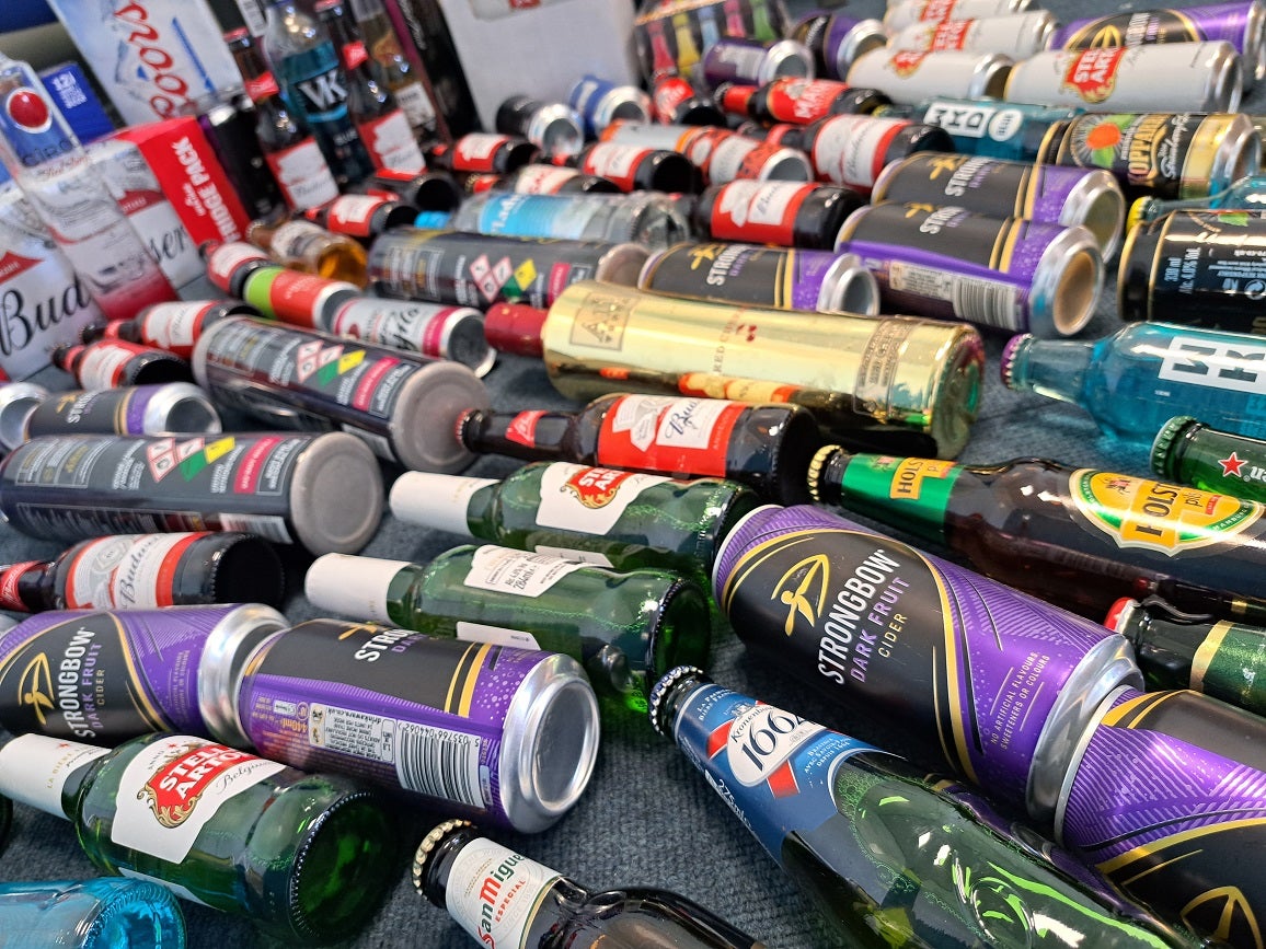 The force worked with Richmondshire District Council to confiscate more than 200 bottles of beer, cider, vodka and other spirits as well as three large cannisters of nitrous oxide, which will all be destroyed