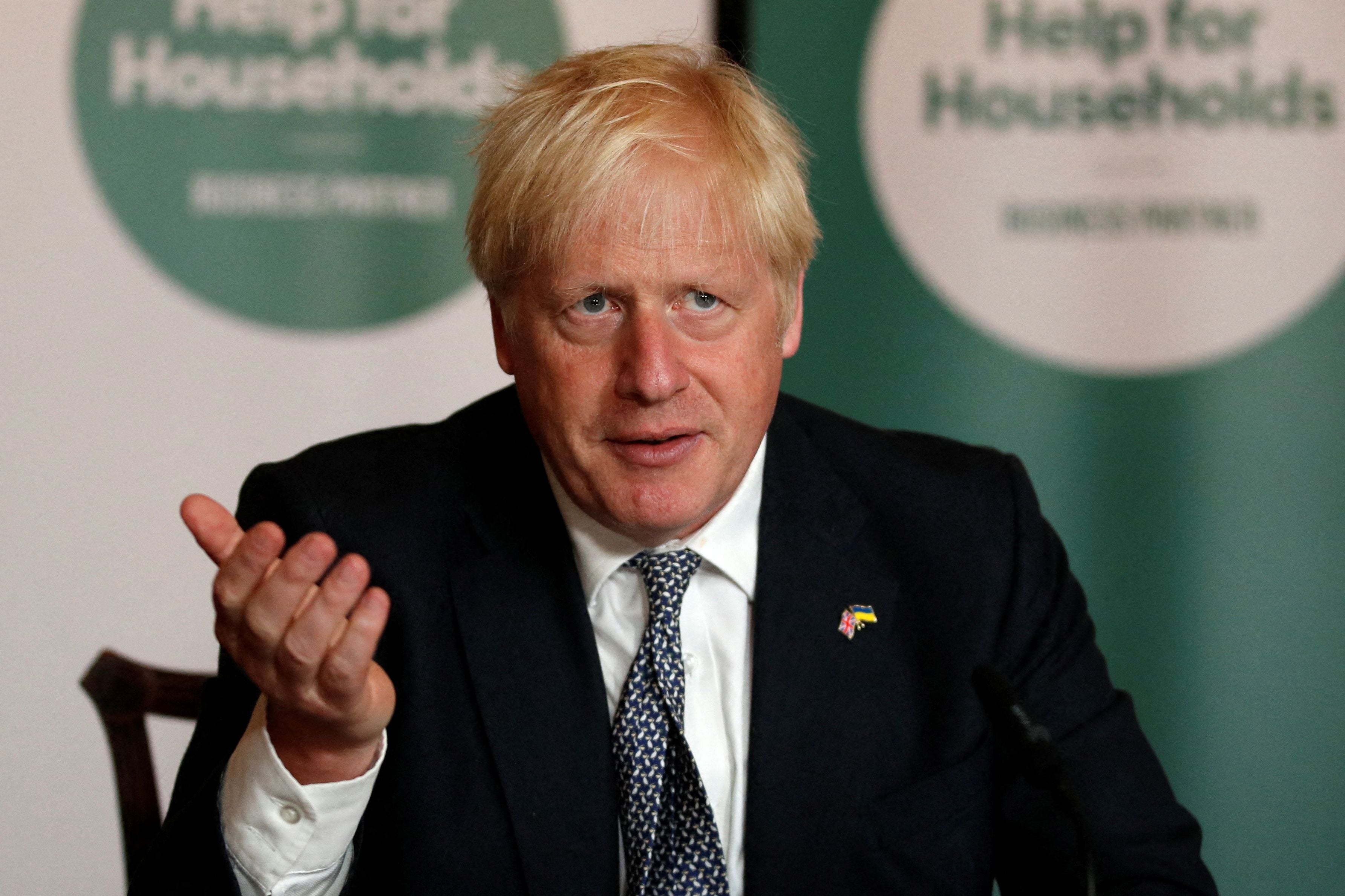 Boris Johnson meets with senior business leaders during a cost of living roundtable in Downing Street