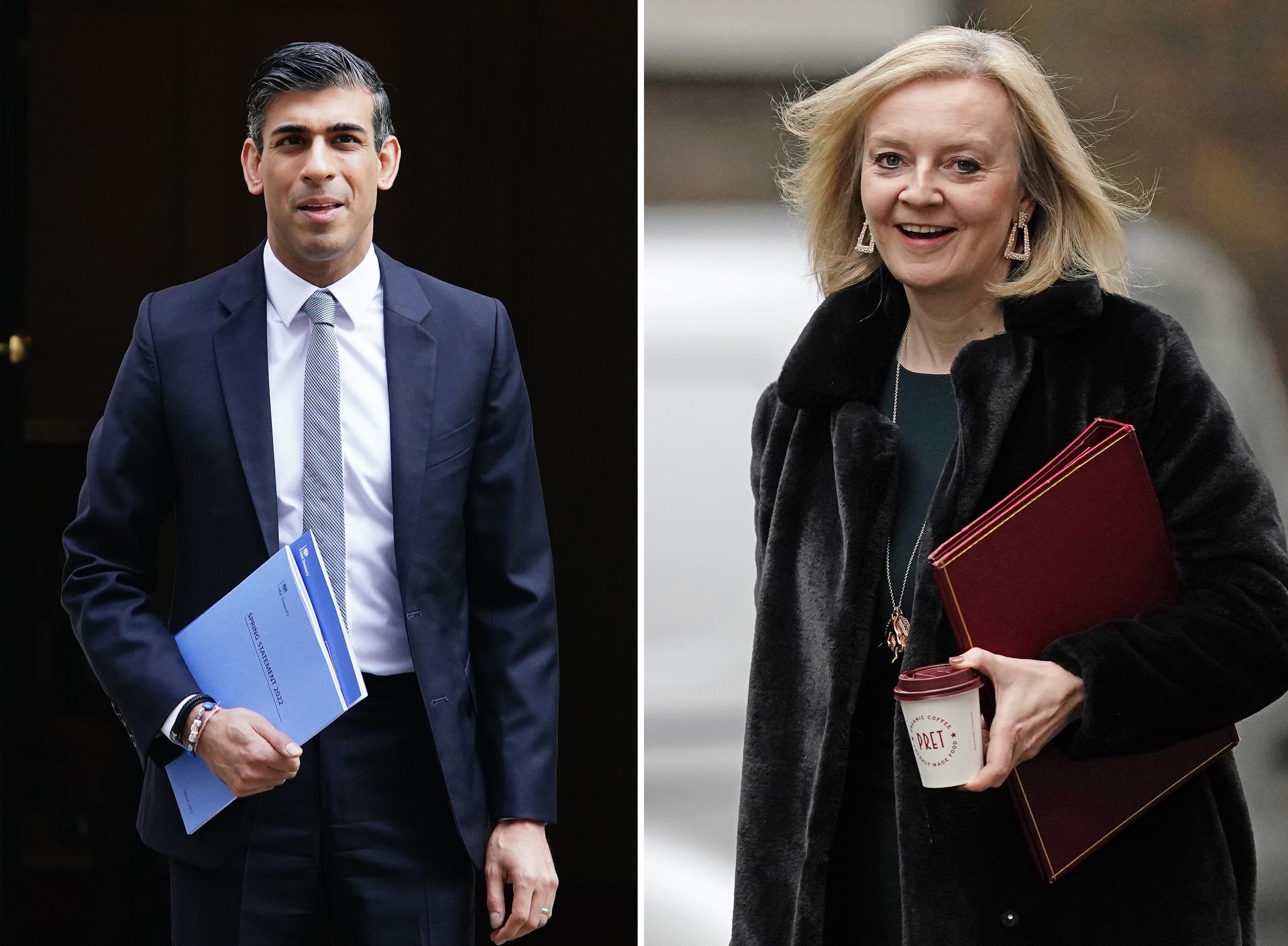 Rishi Sunak and Liz Truss who have made it through to the final two in the Tory leadership race (PA)