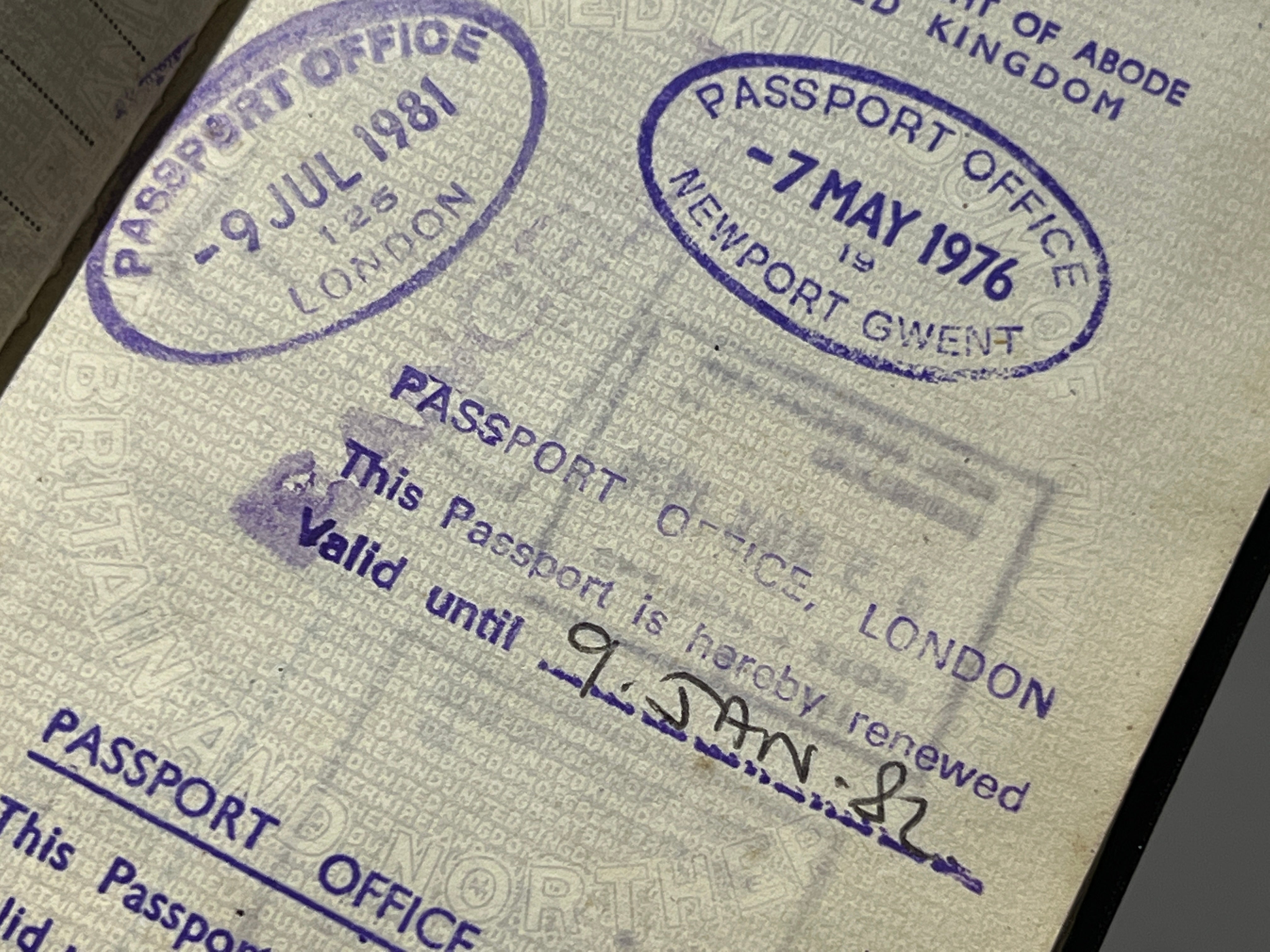 Olden days: passport extended for six months in the 1980s