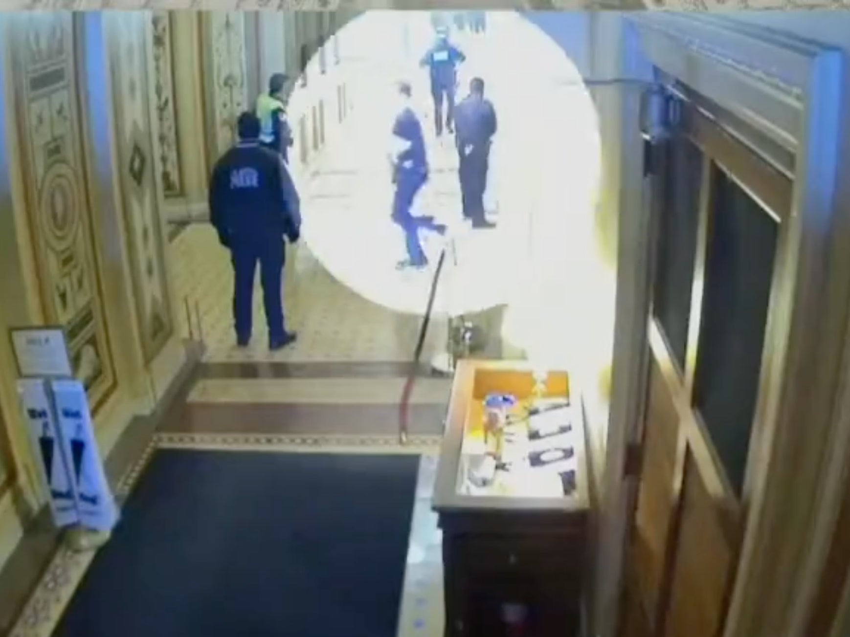 New footage shows Josh Hawley running away from pro-Trump protesters hours after raising fist in solidarity to them