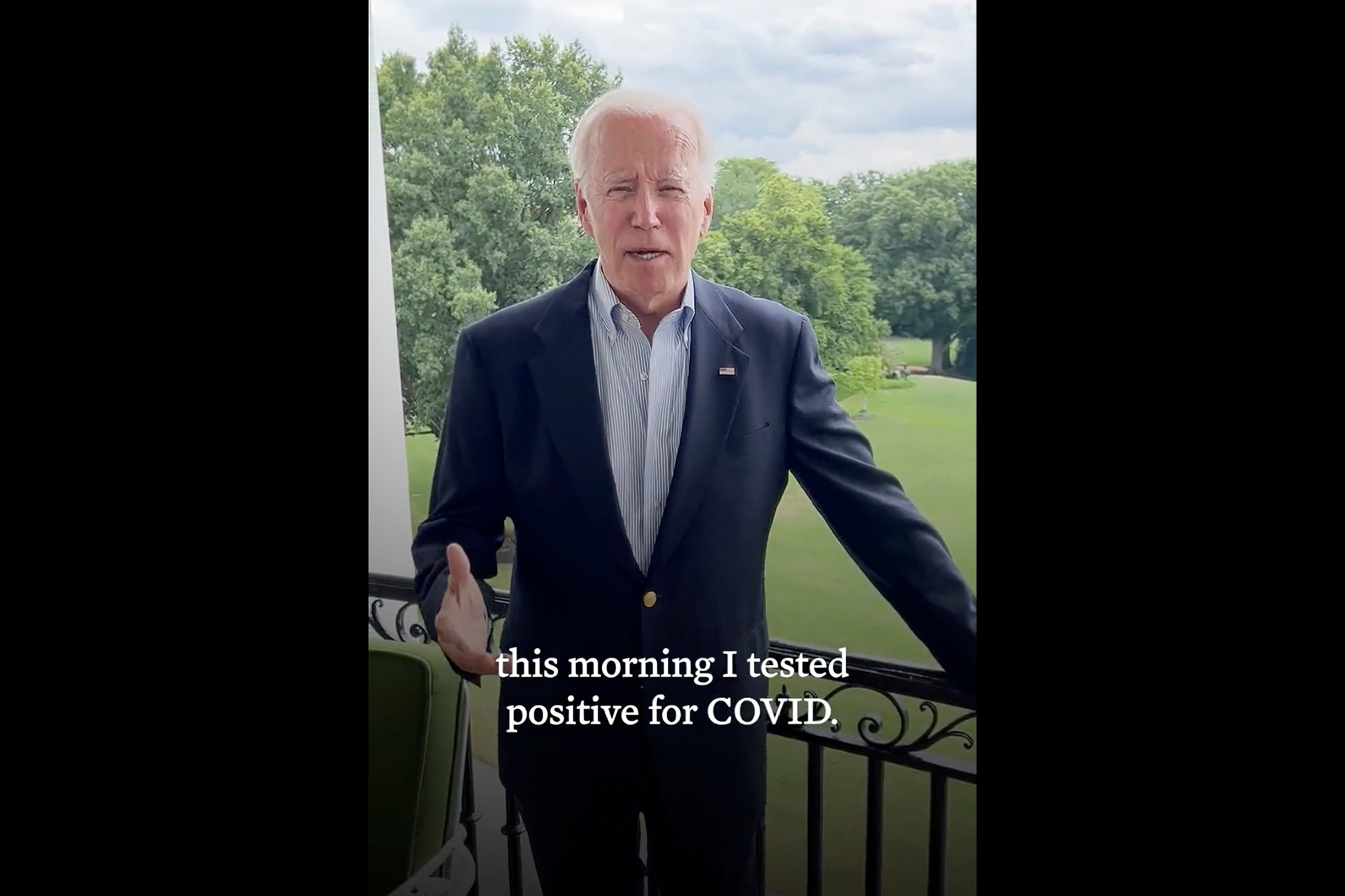 Joe Biden delivers a message after testing positive for Covid-19.