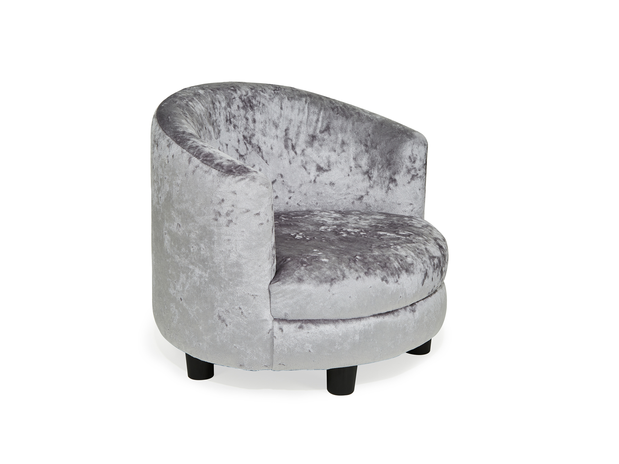 Dunelm kids silver crushed velvet chair