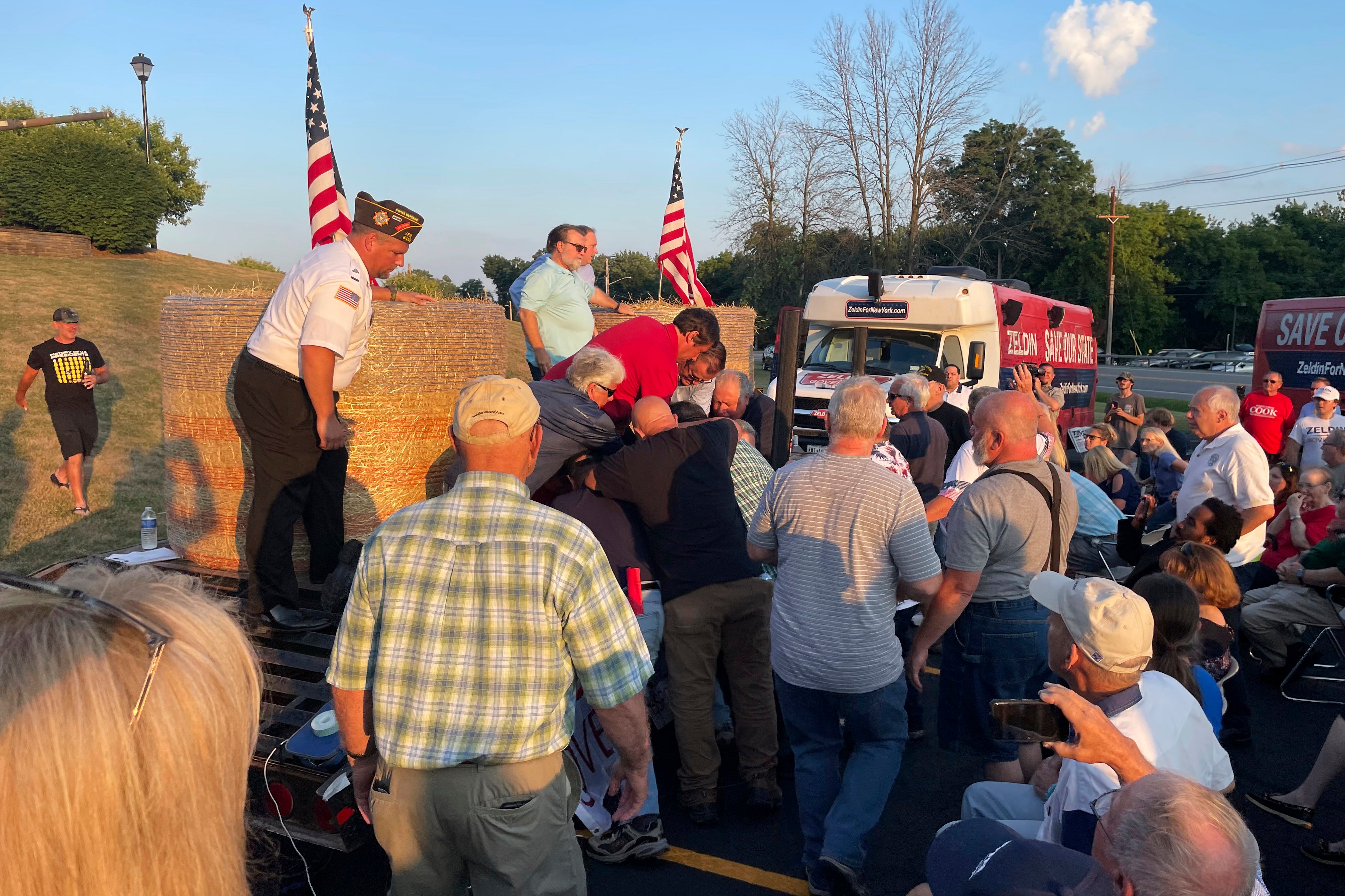 Election 2022 New York Governor Zeldin Attacked