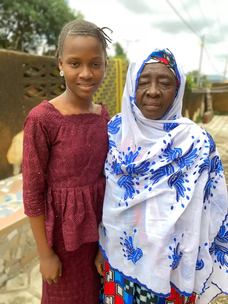 Amina, now 12, is still living with her sick grandmother, 77, in Kindia, Guinea