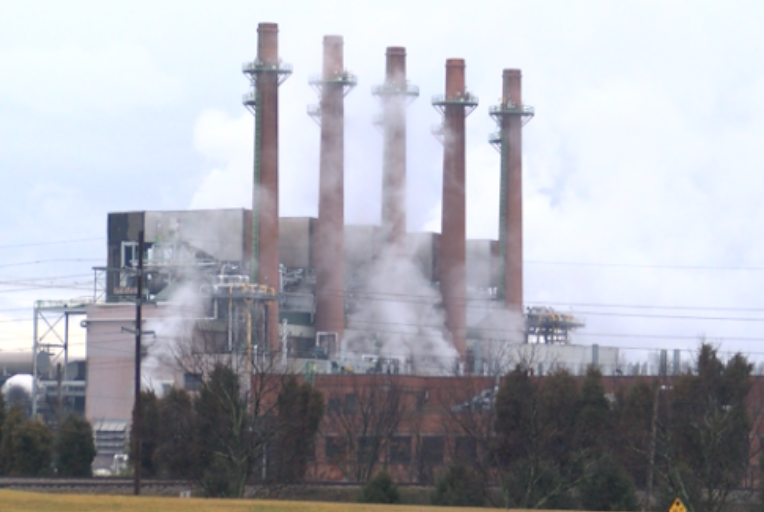 Plumes of vapor rise from the Eastman Chemical Company plant in Kingsport, Tennessee, on Friday