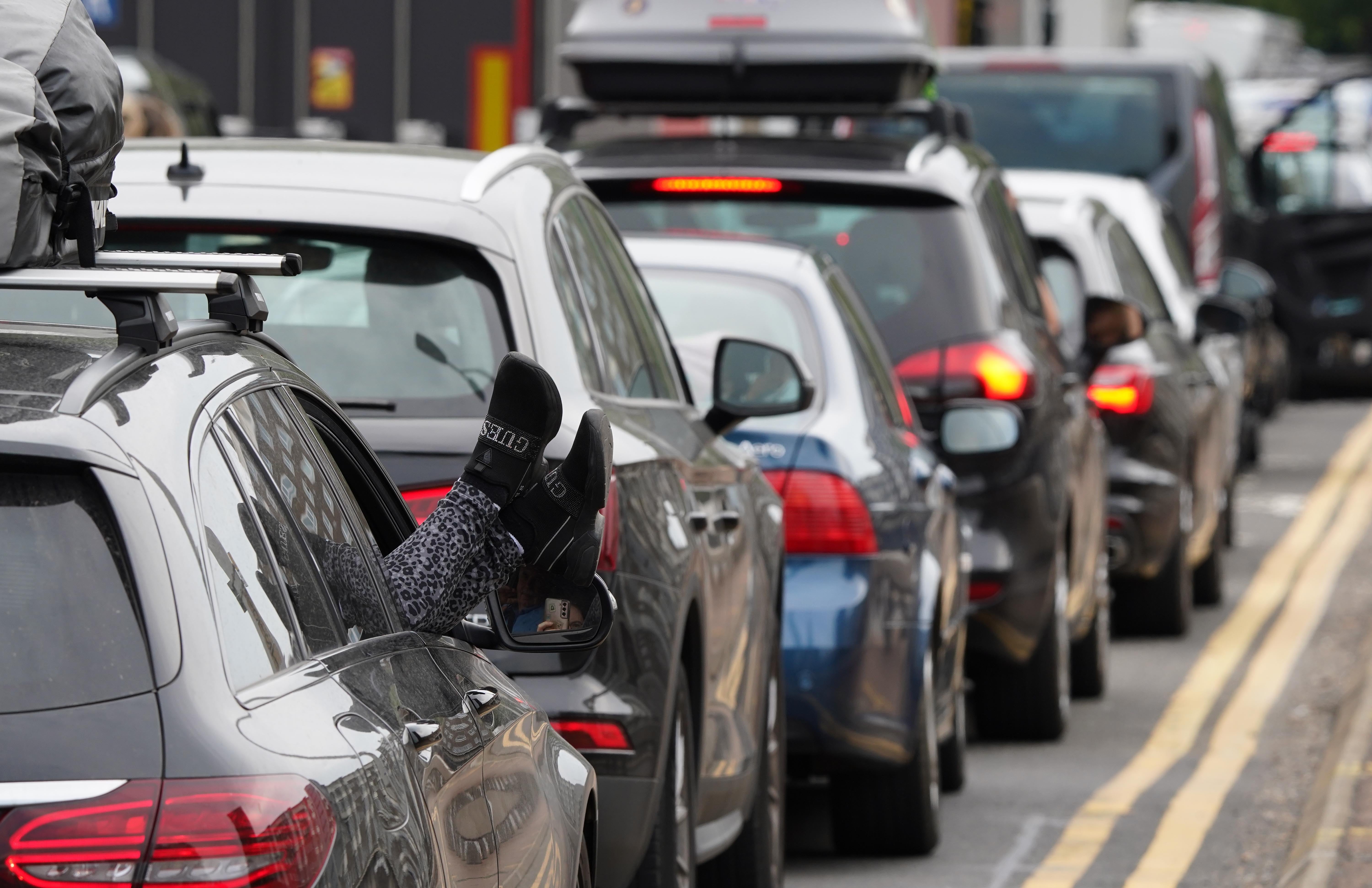 Traffic Jams leading to the ferry port in Dover (Gareth Fuller/PA)