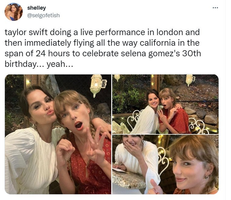 Selena Gomez and Taylor Swift celebrated in California