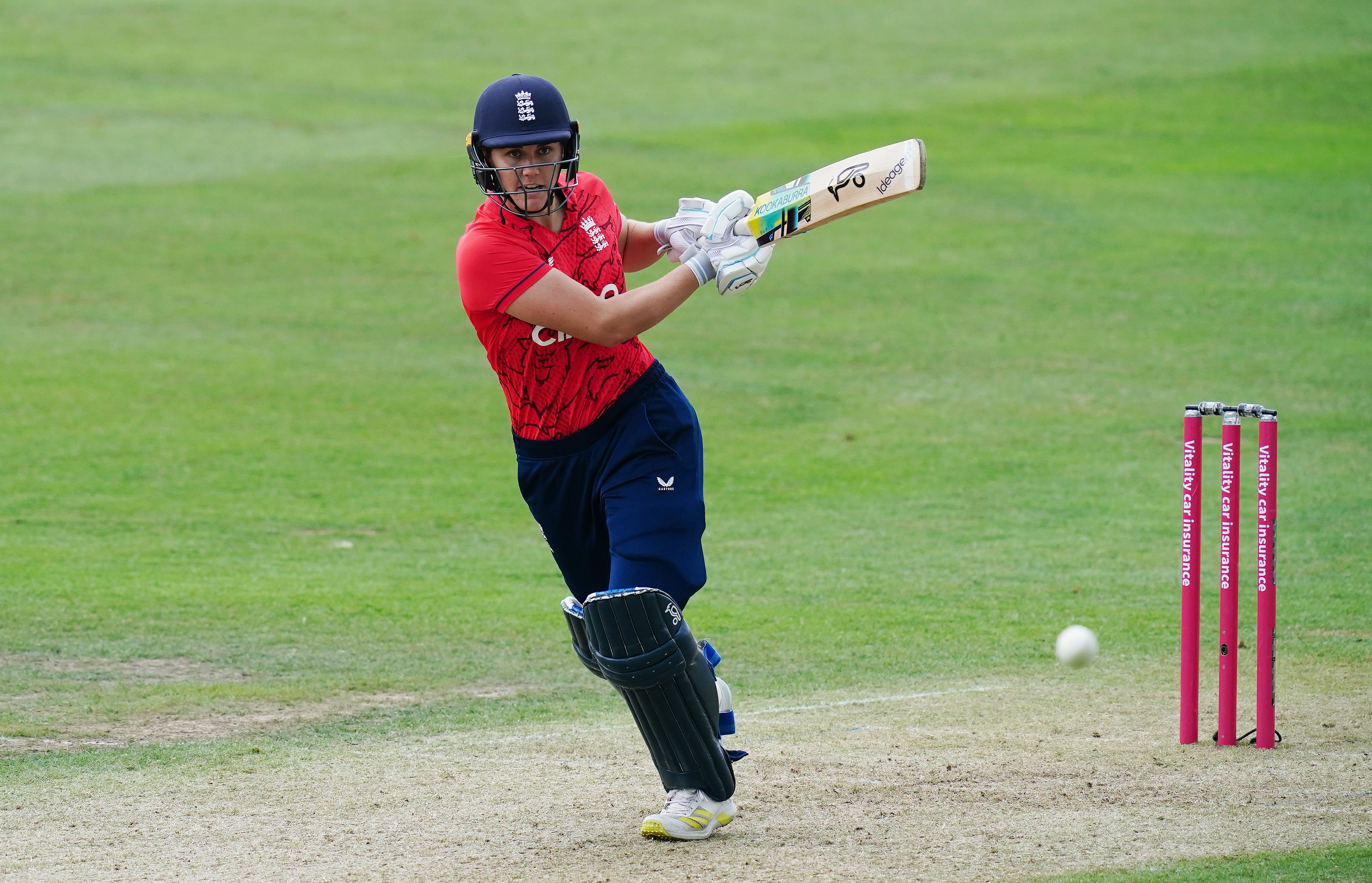 England’s Nat Sciver batting during the first T20 match at New Road (David Davies/PA)