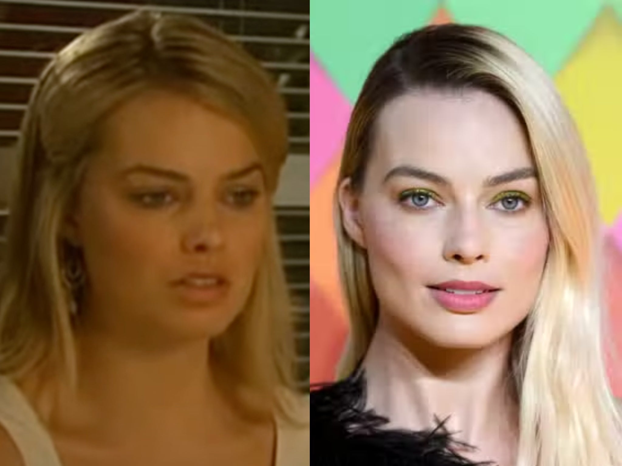 Margot Robbie in Neighbours (left)