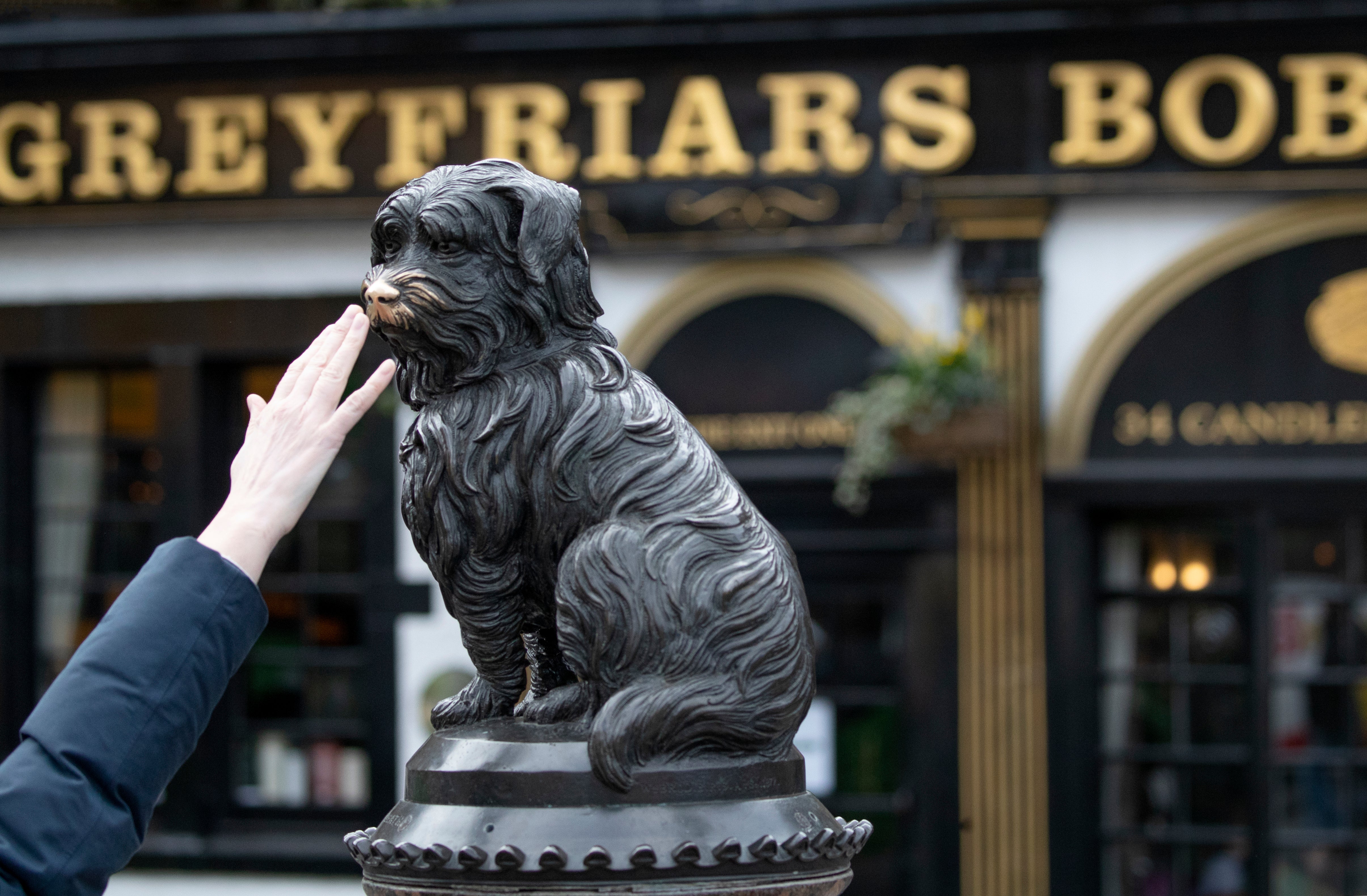 A statue of Greyfriars Bobby sits near the graveyard in Edinburgh (Jane Barlow/PA)