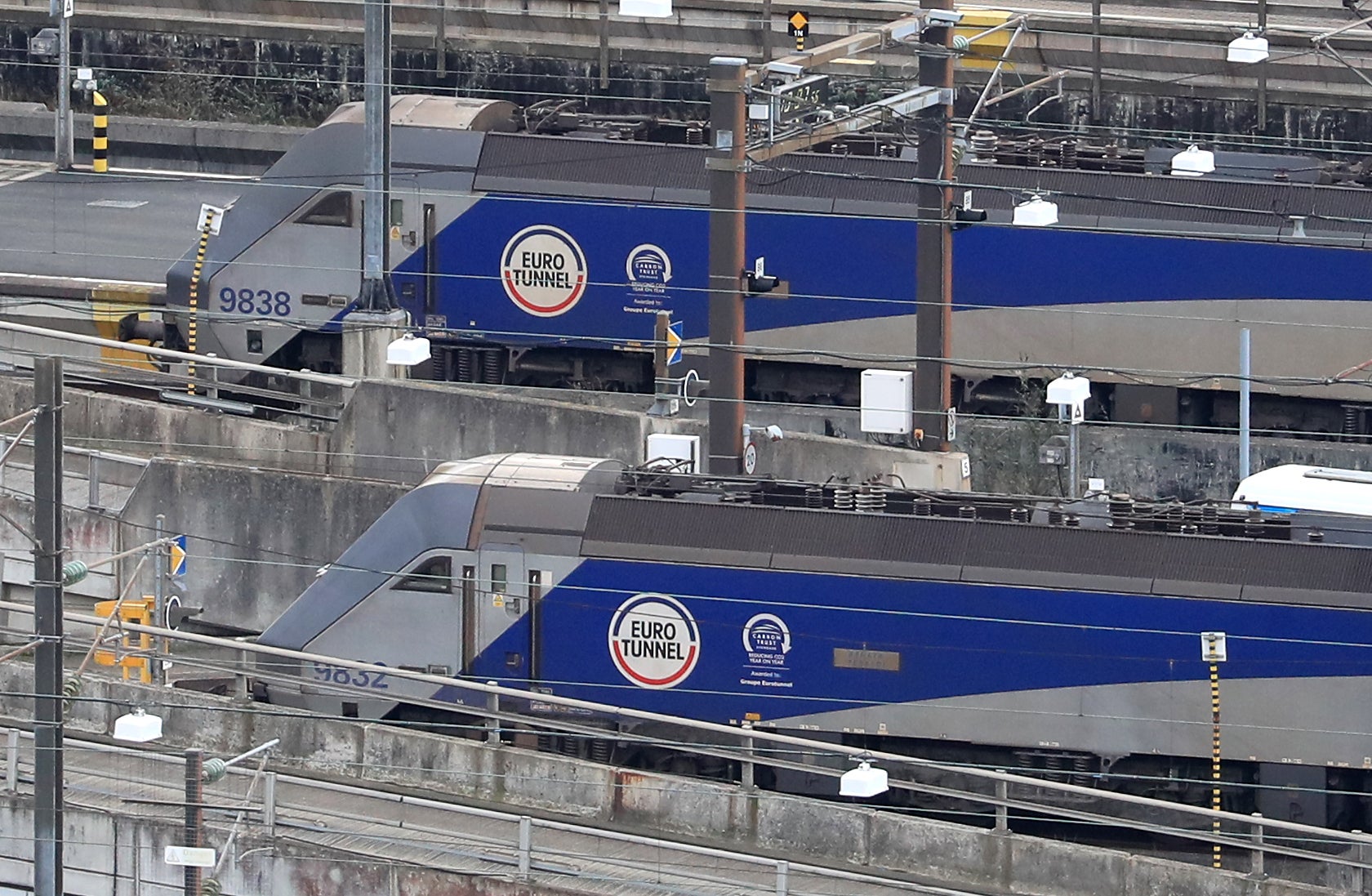 While Dover has calmed with traffic flowing normally, there are queues for the Eurotunnel (Gareth Fuller/PA)