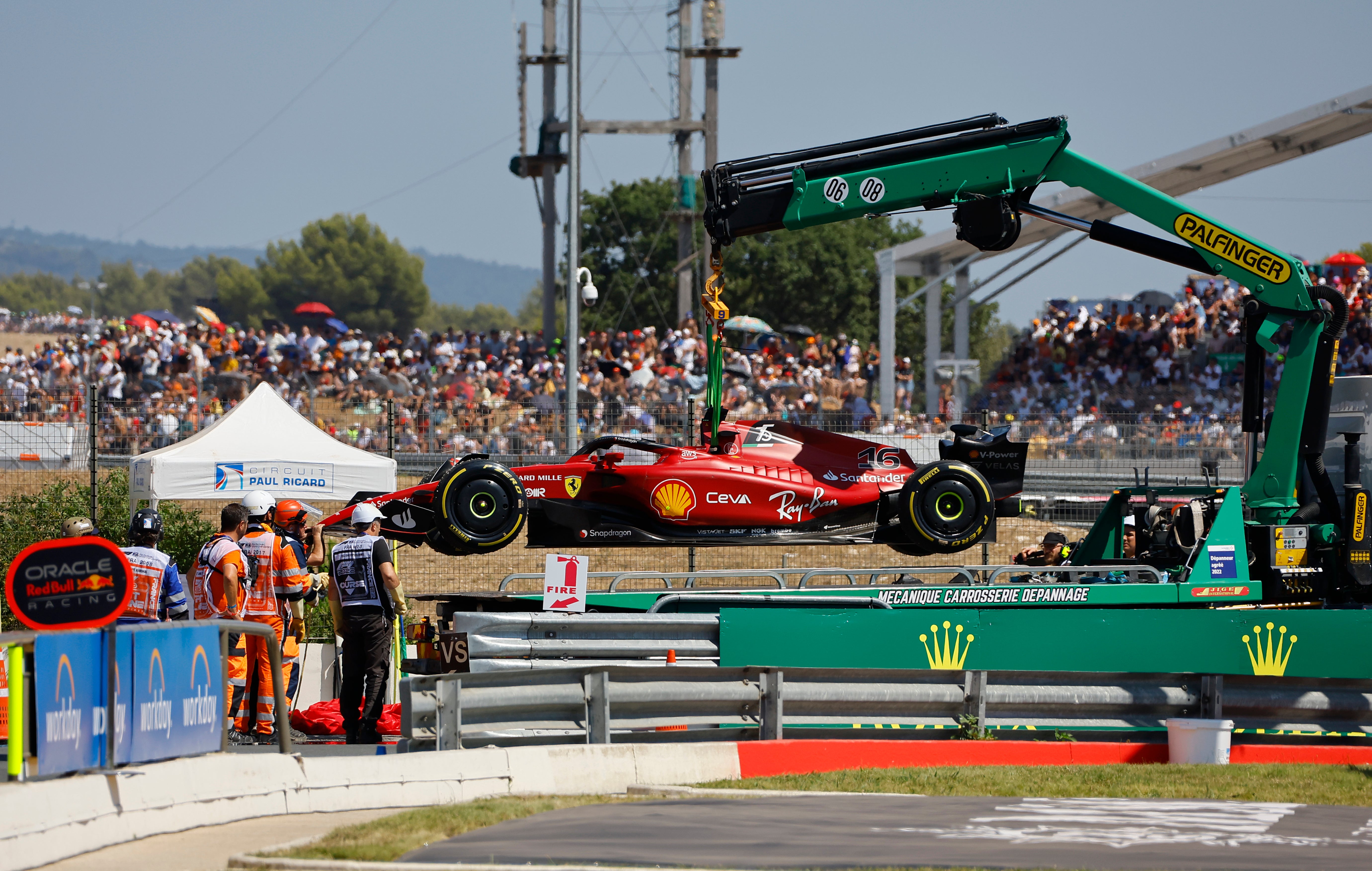 Leclerc was in control before crashing out of the race