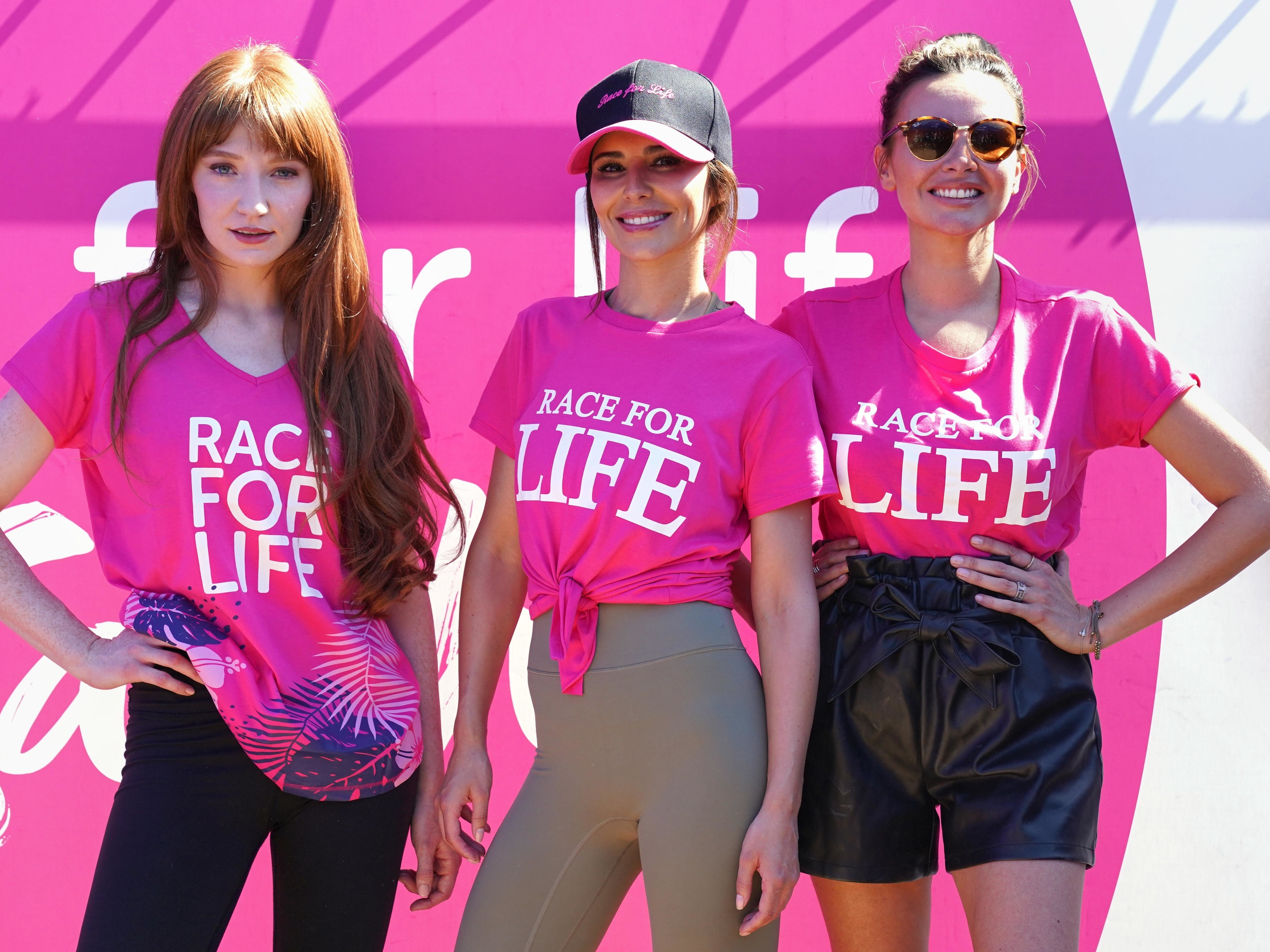 Nicola Roberts, Cheryl and Nadine Coyle take part in ‘Race for Life for Sarah’ at Hyde Park in 2022, London with Kimberley Walsh walking the 5k remotely