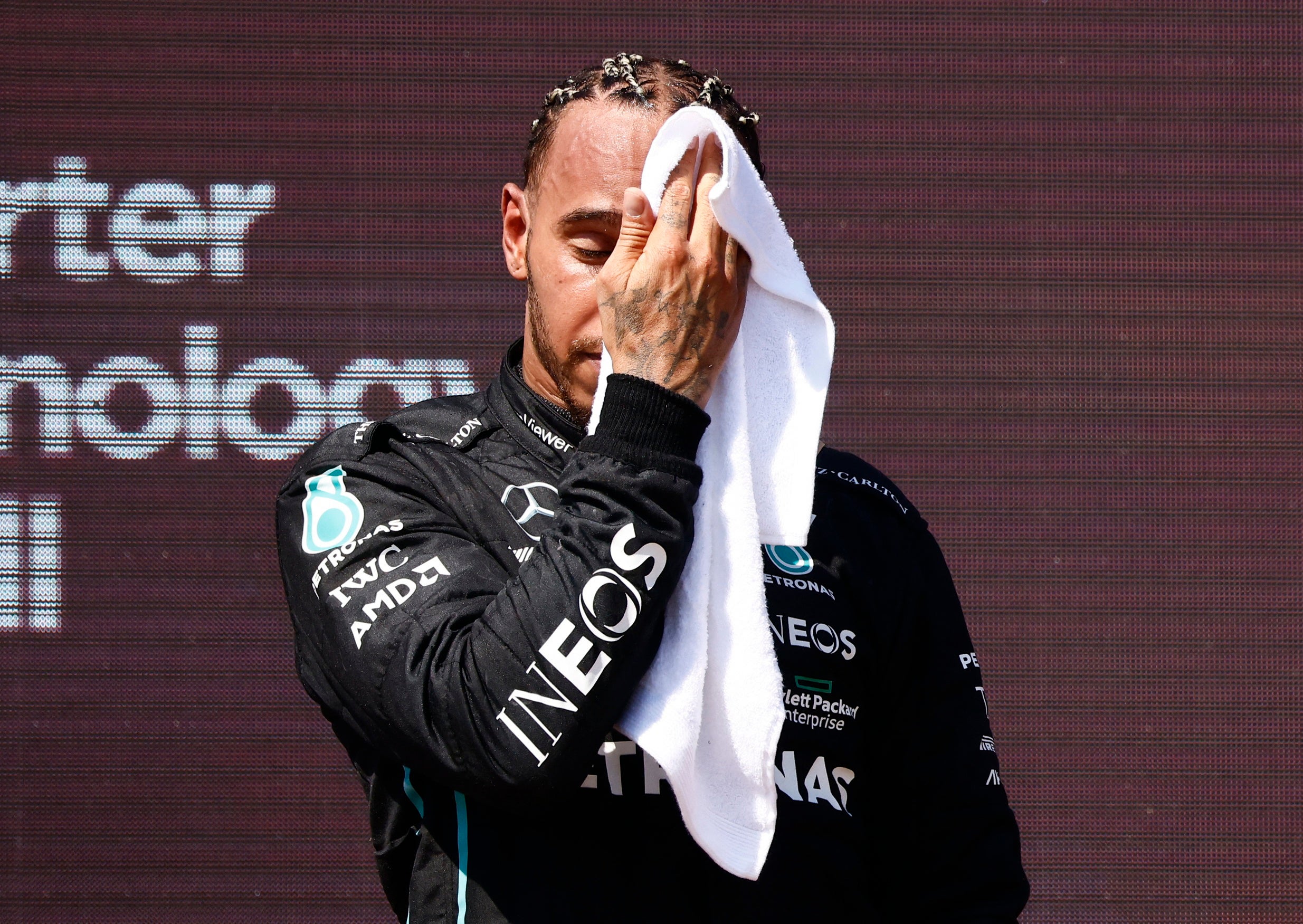 Hamilton survived a gruelling race to end up second