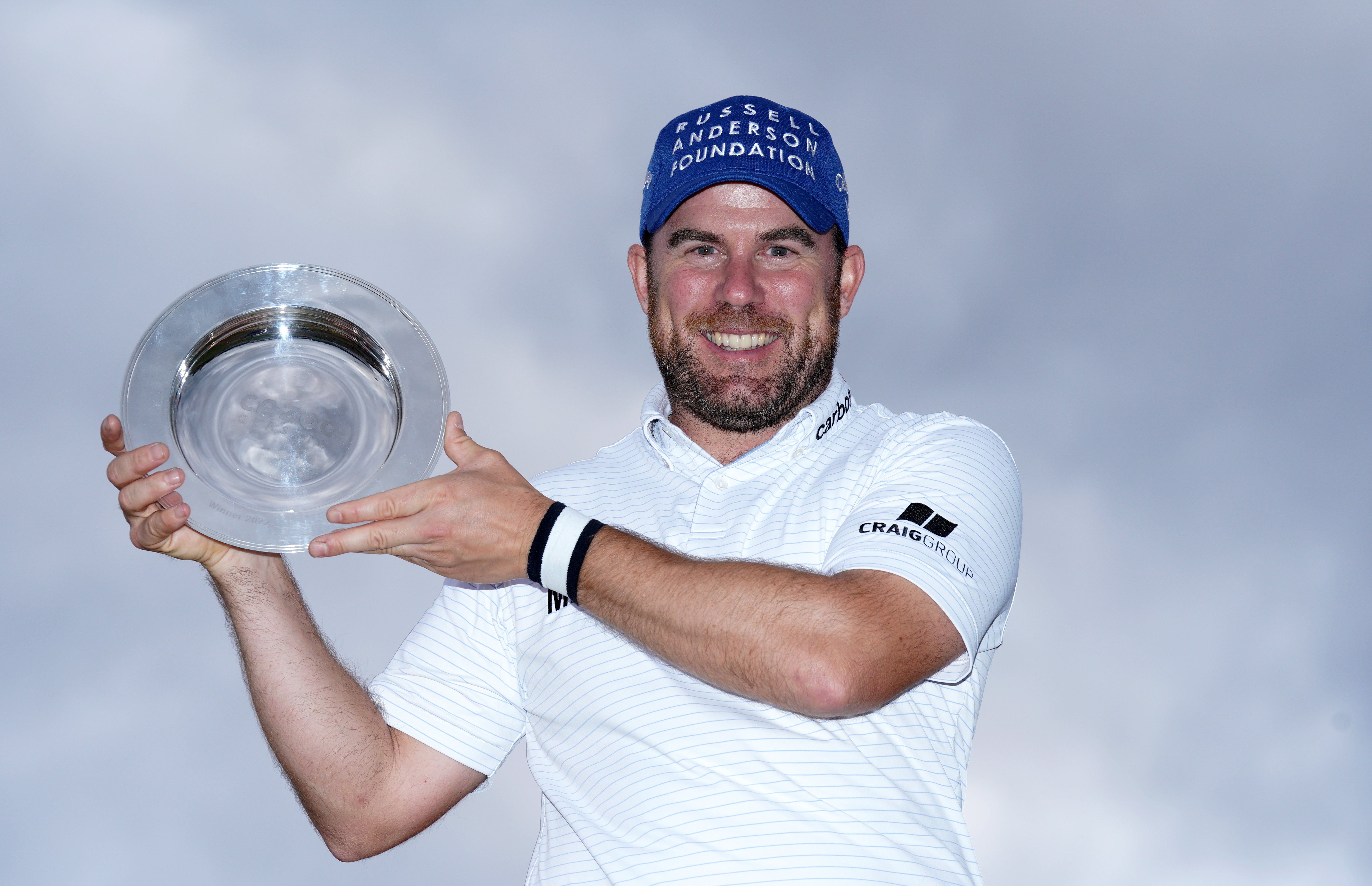 Richie Ramsay celebrates his Cazoo Classic victory (Peter Byrne/PA).