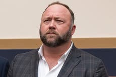 Alex Jones arrives hours late to second day of Sandy Hook trial after decrying case as a ‘witch hunt’