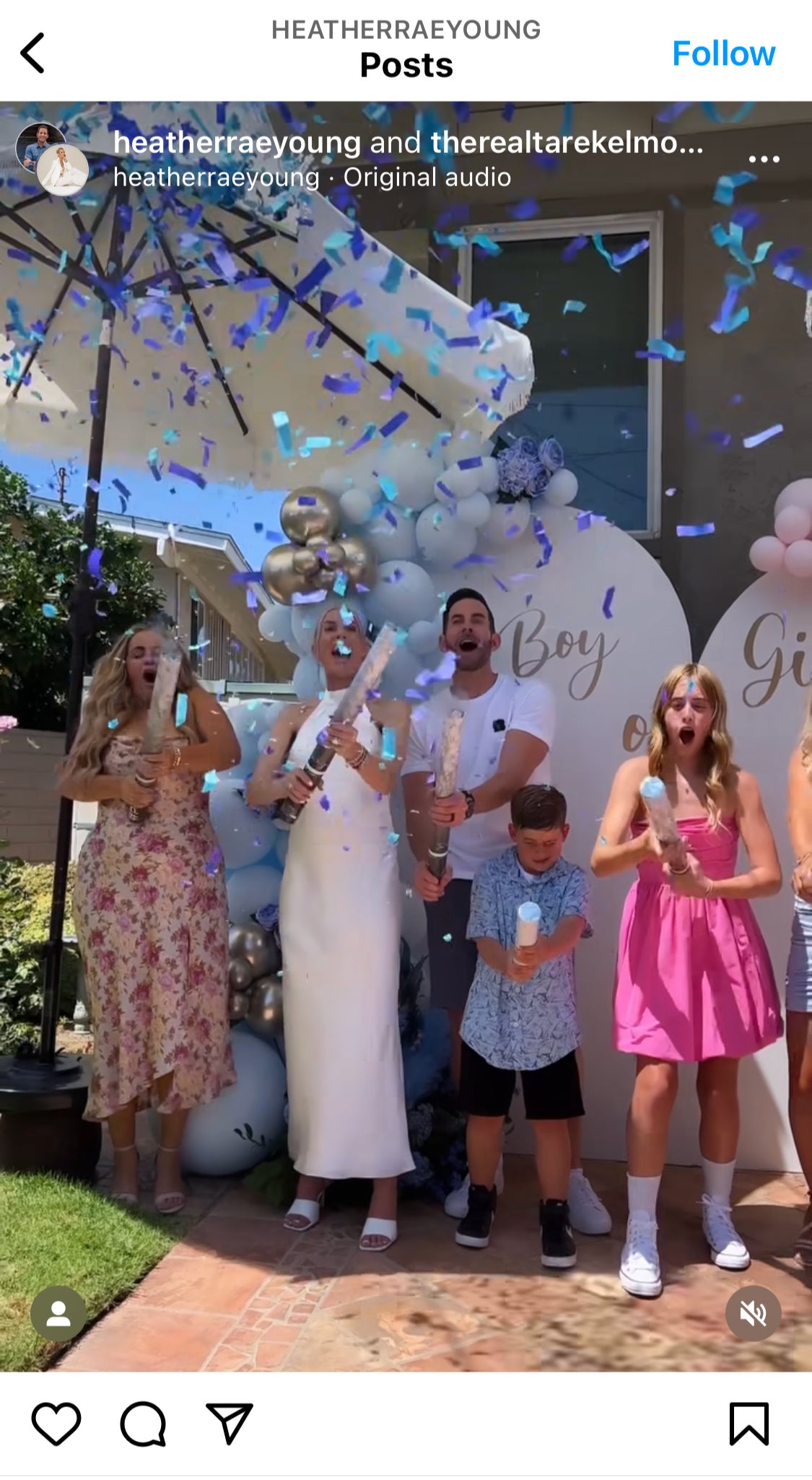 Heather Rae and Tarek El Moussa celebrate their baby’s gender reveal party