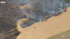 ‘Heroic’ farmer ploughs crops to prevent fire spreading at Kent farm