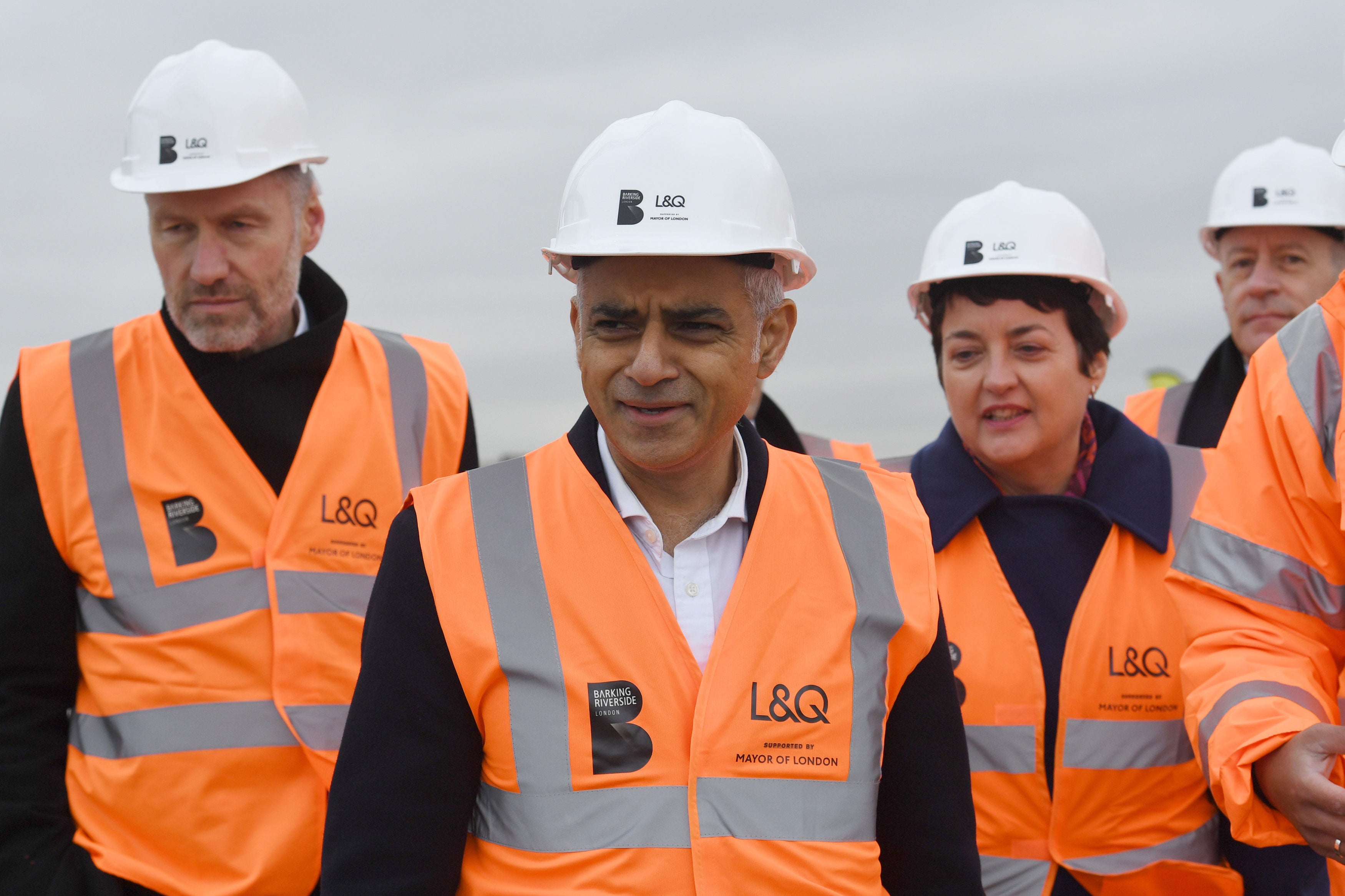 Sadiq Khan on an earlier visit to the Barking Riverside project (Stefan Rousseau/PA)