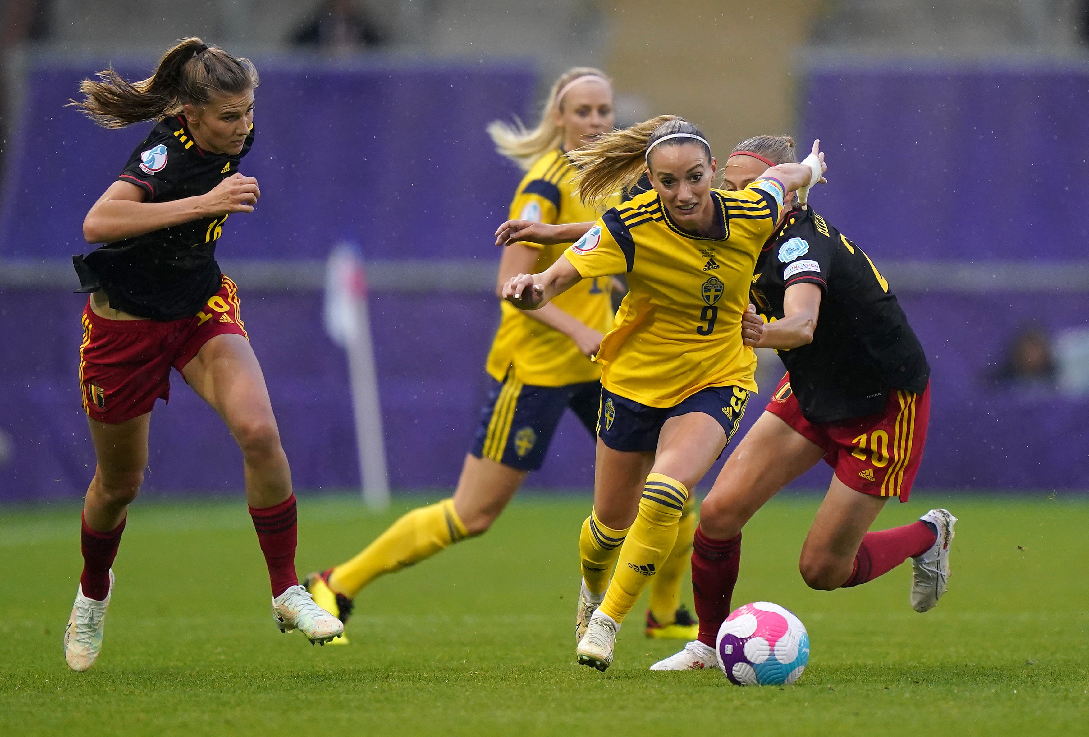 Kosovare Asllani’s skill on the ball has caused problems for opponents all tournament (Tim Goode/PA)