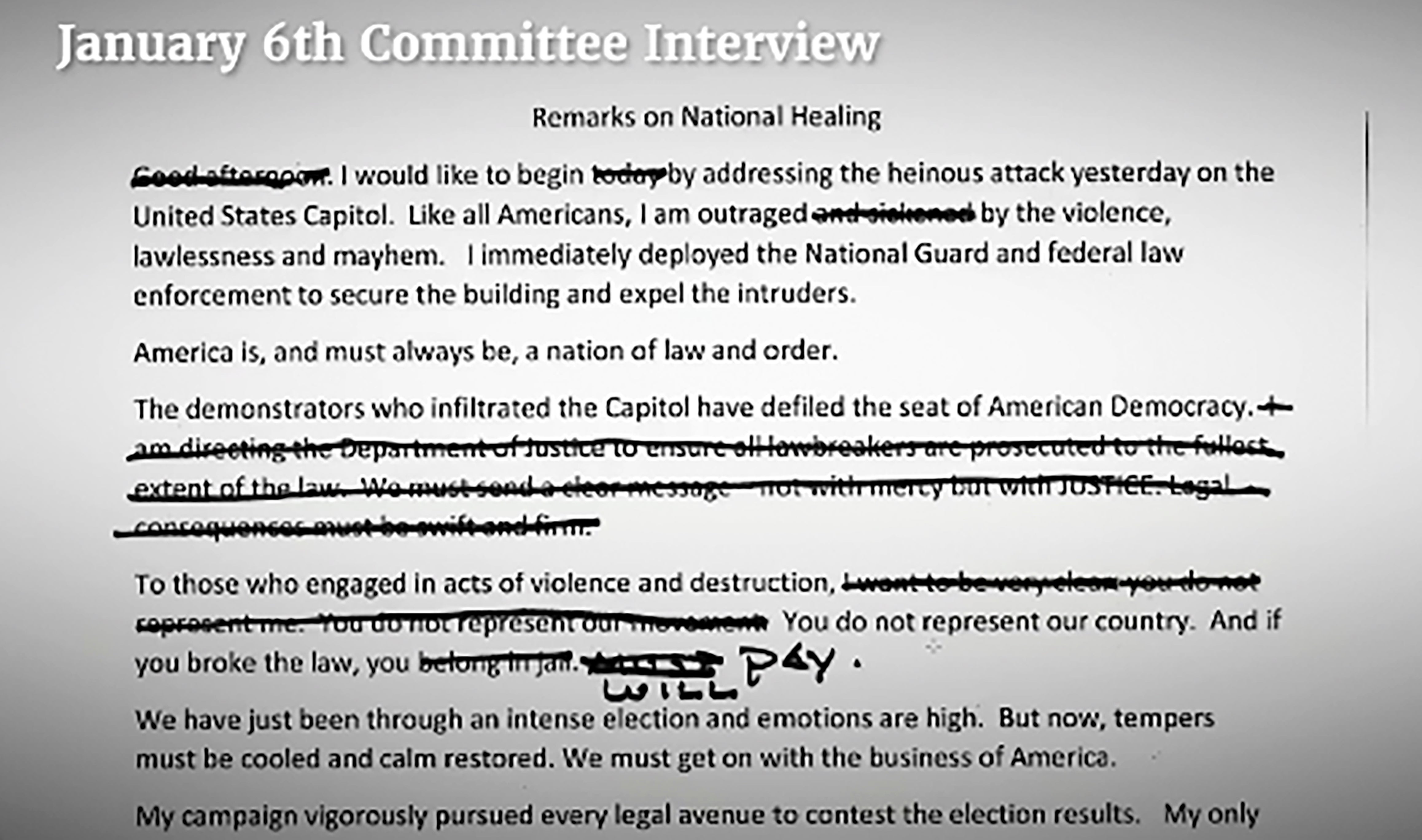 The tough words Trump never spoke: Jan. 6 panel's new video