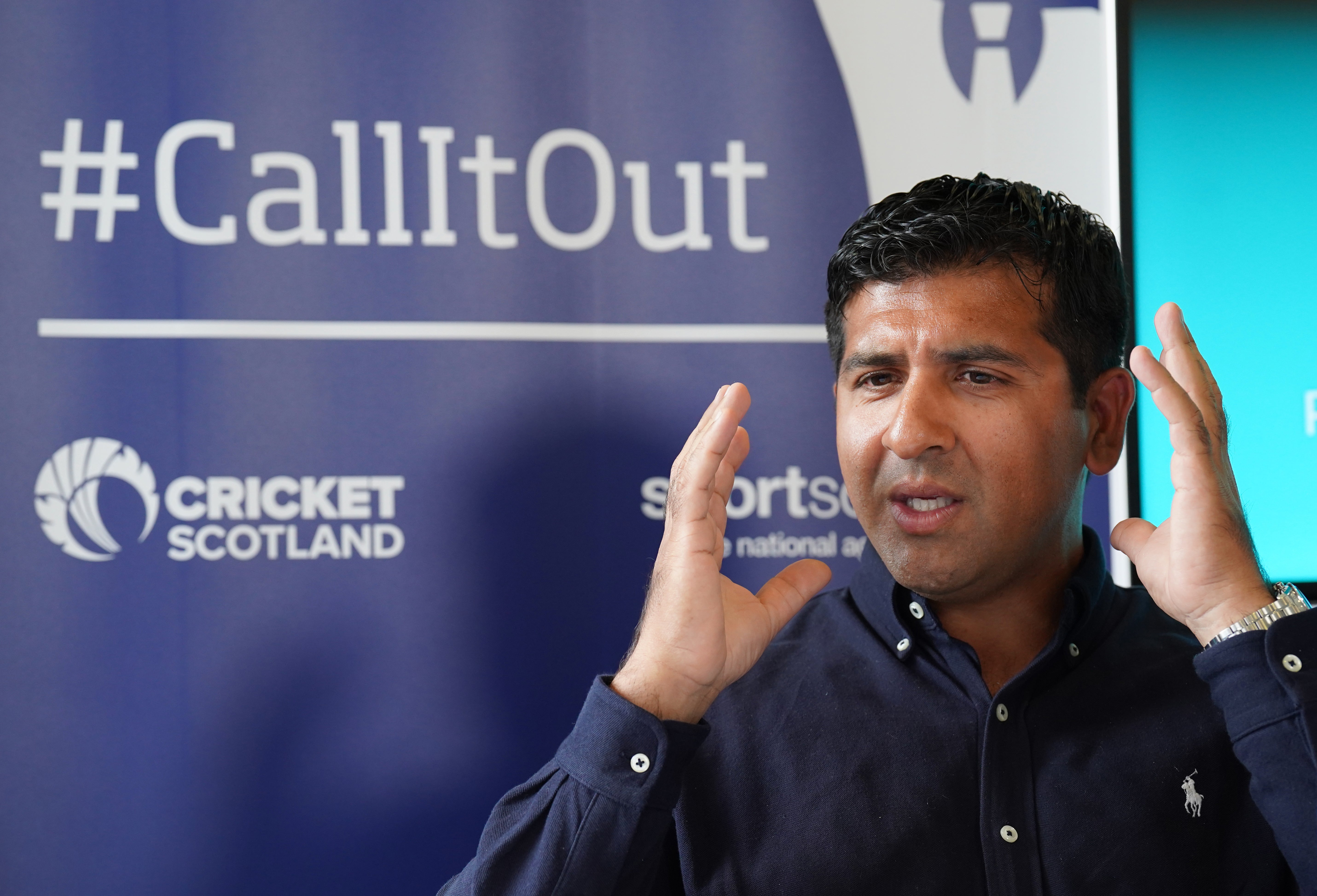 Majid Haq during a press conference at (Andrew Milligan/PA)