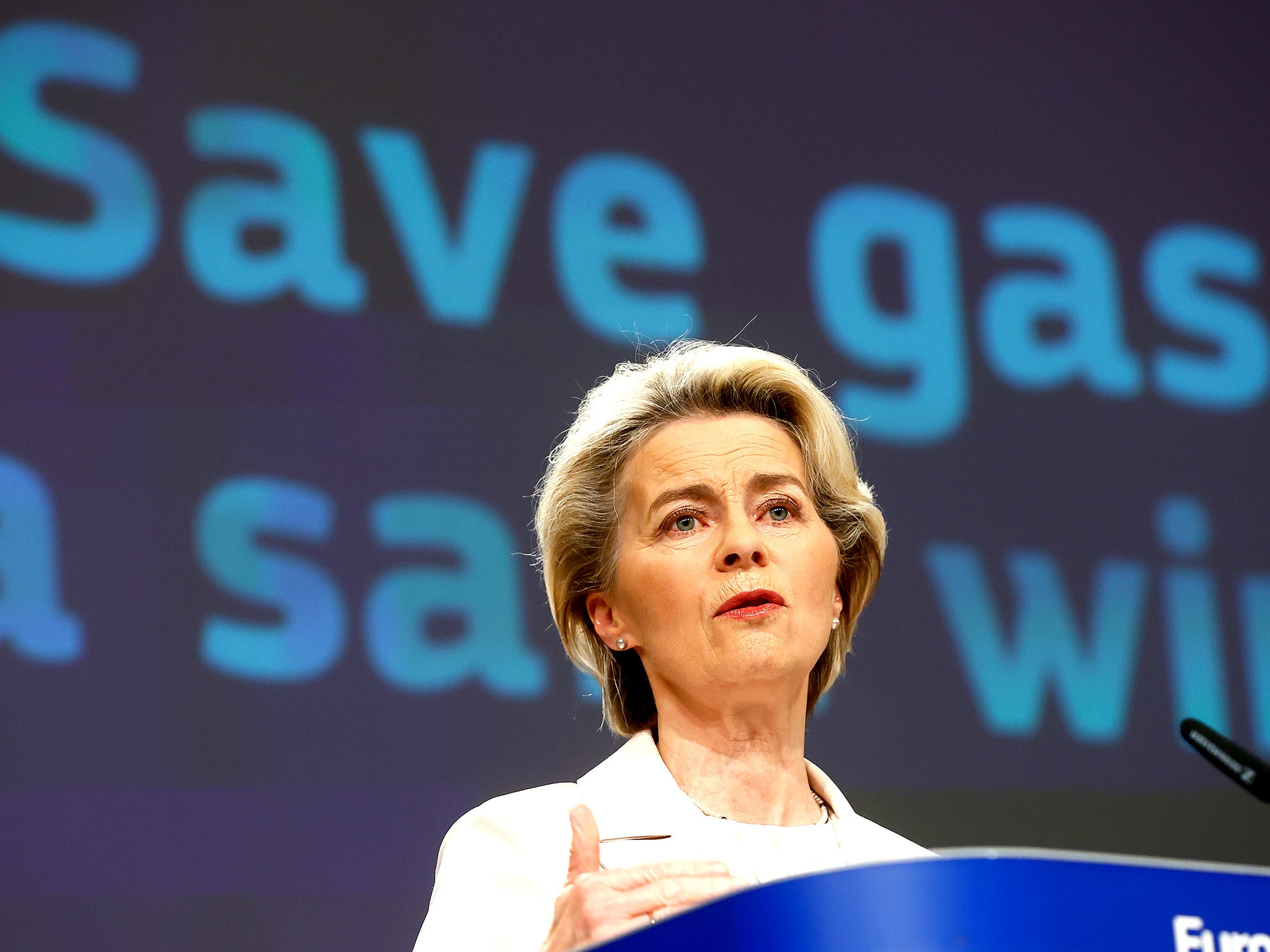 EU Commission president Ursula von der Leyen announces plan to cut gas use