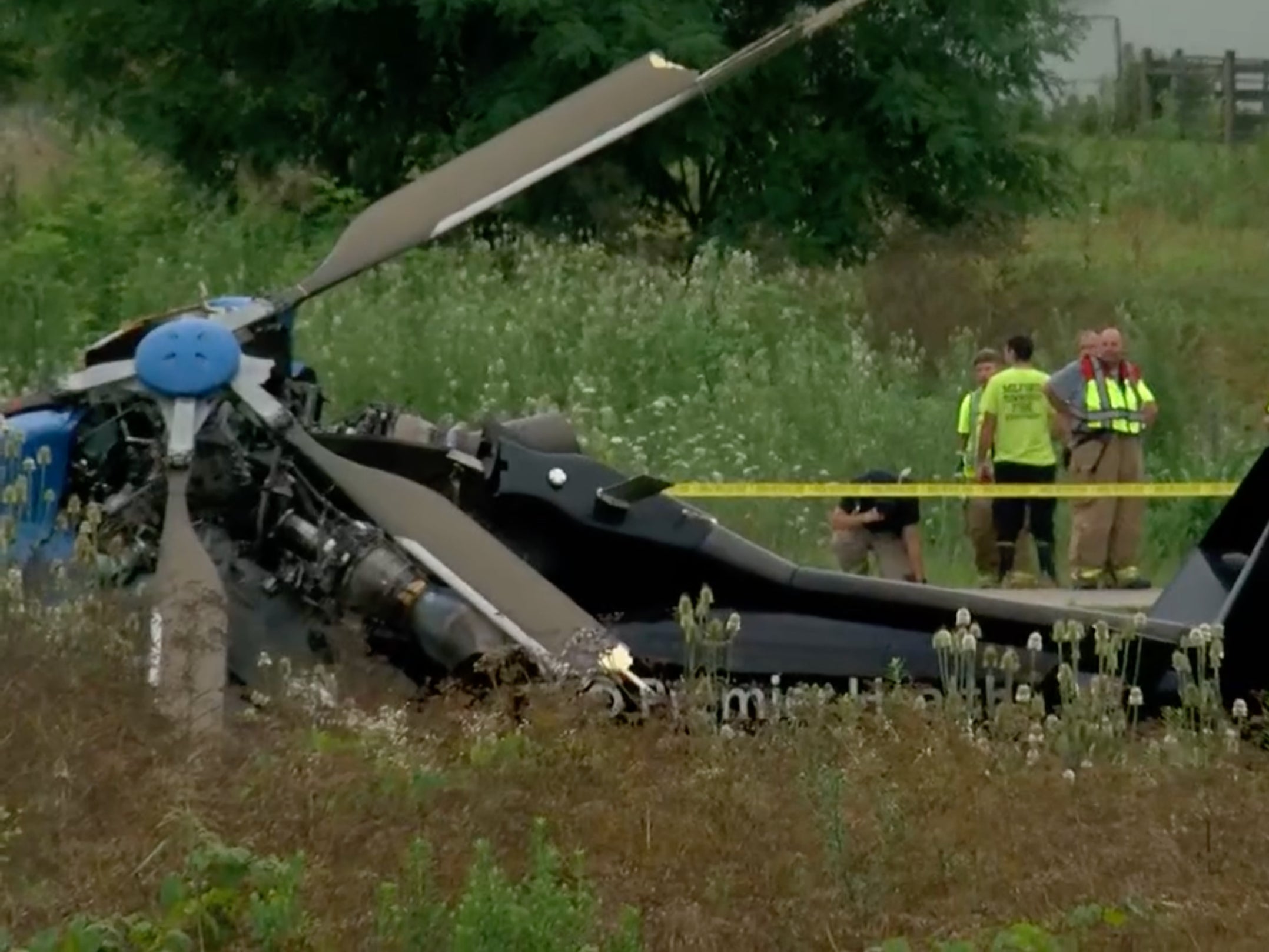 A medical helicopter went down while responding to a fatal car crash