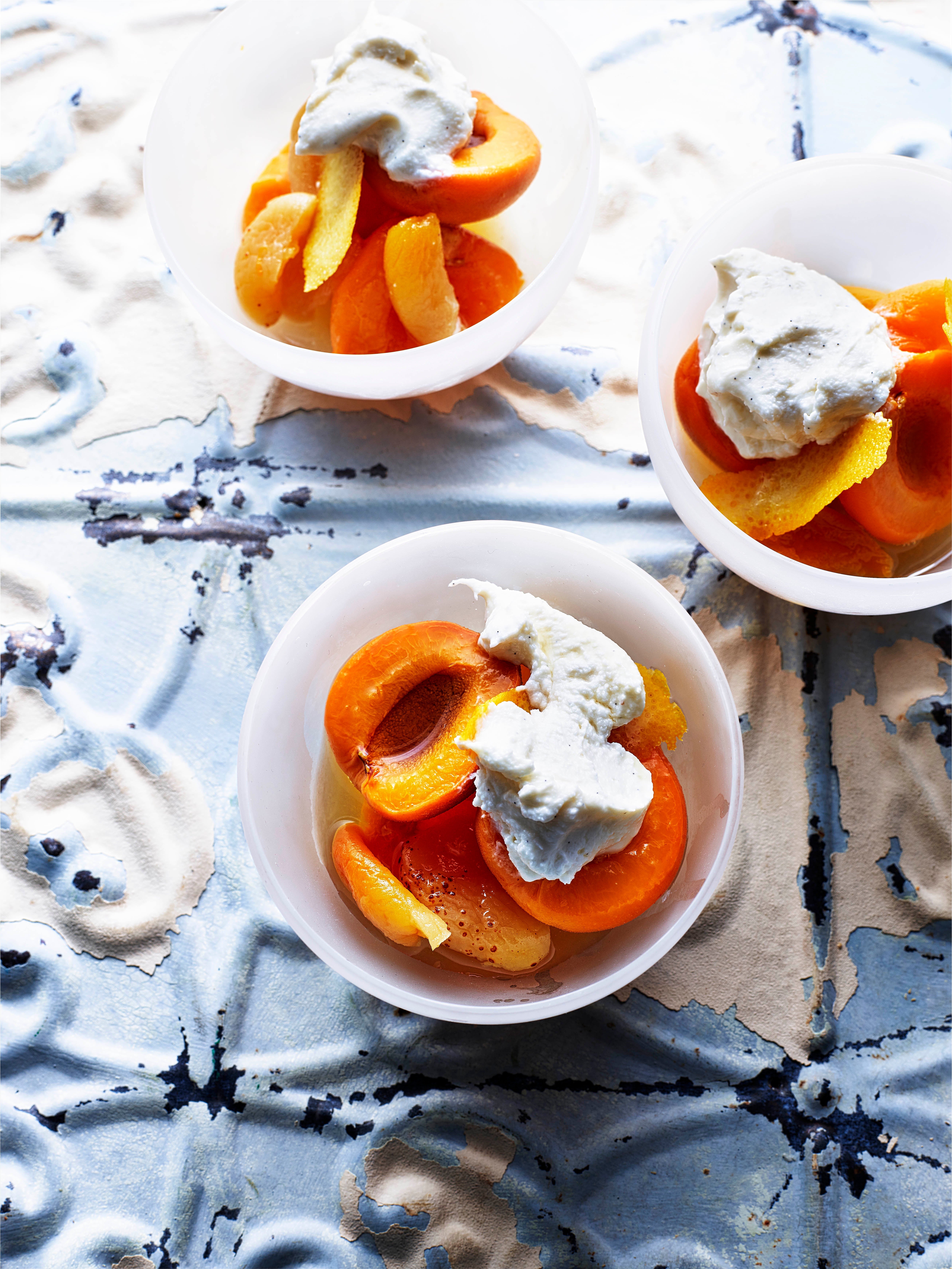 The textues of fresh and dried apricots work together in this dessert