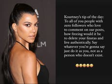 Kourtney Kardashian tells anonymous trolls to delete their fake social media accounts