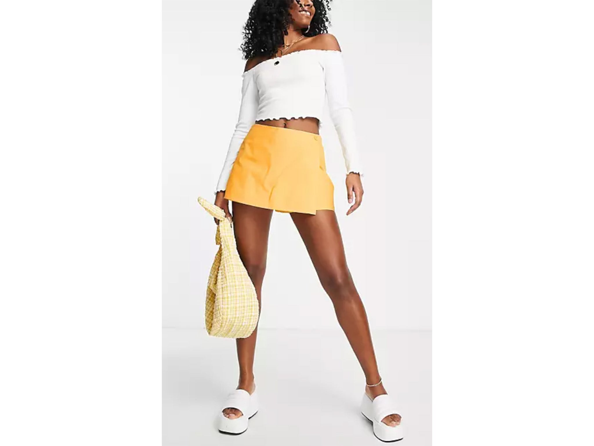 Bila London velour skirt, yellow