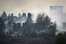 Levels of dangerous air pollution surged as London fires raged amid record-breaking heat