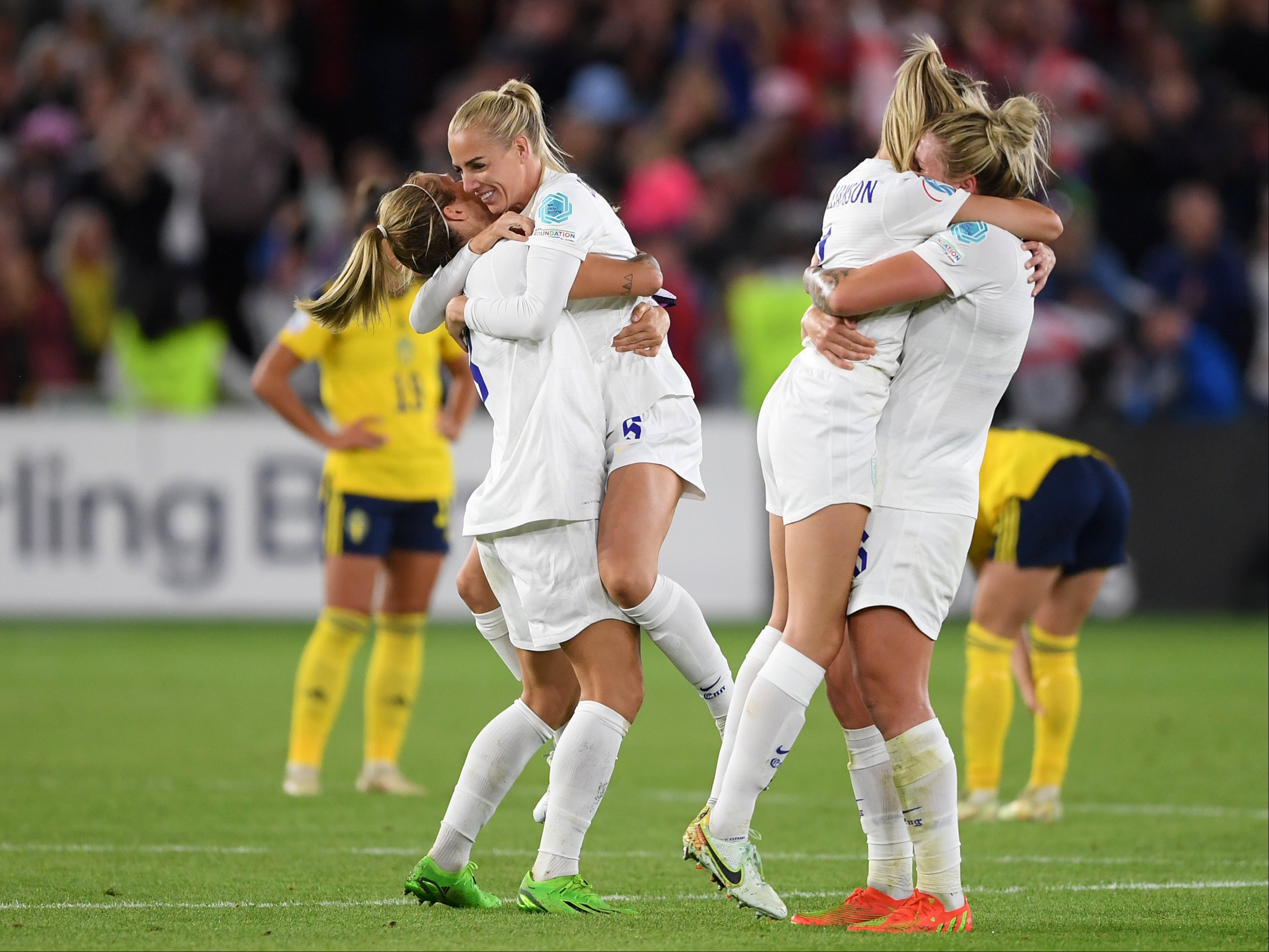 England celebrate reaching the final