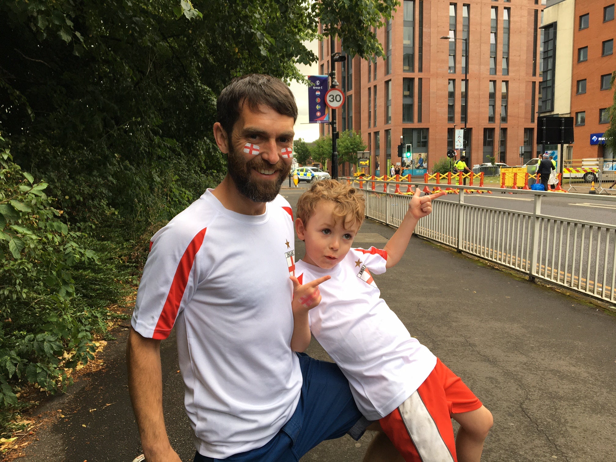 Unforgettable debut: Milo Jones watched his first ever football match with dad Ryan