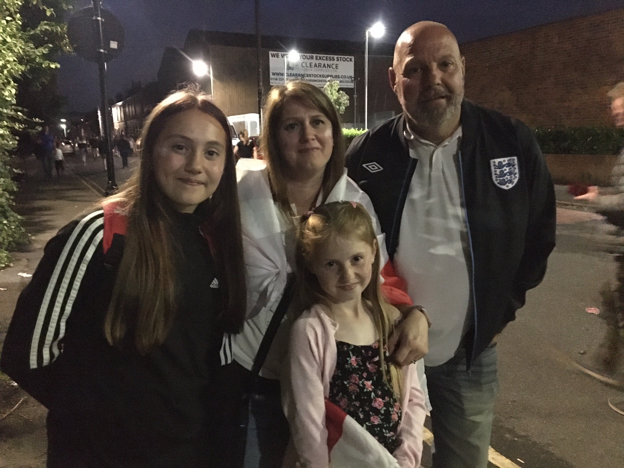 ‘Best night of my life’: Jo and Simon Hill with daughters Hollie, 11, and Lillie, 9