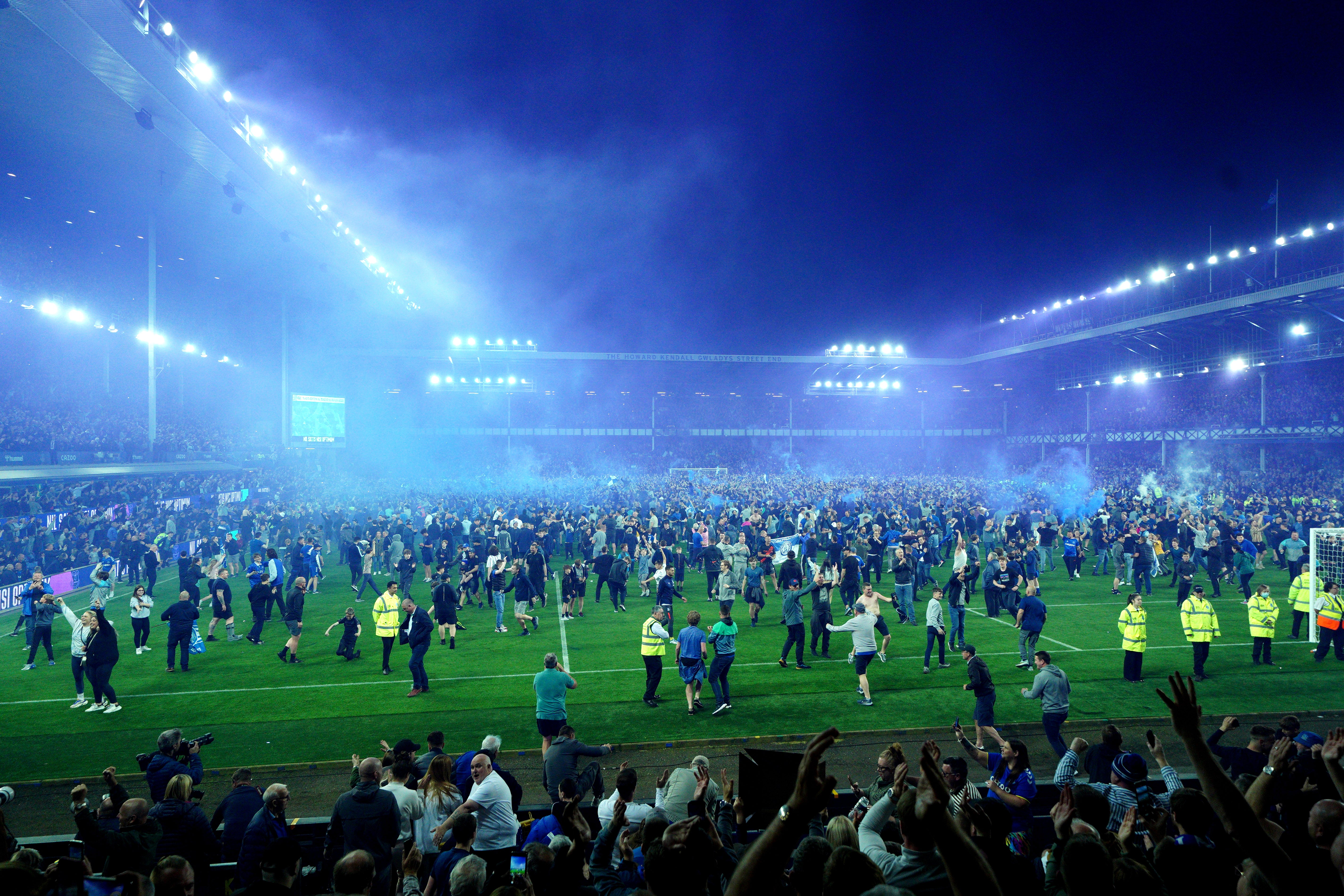 Confrontational pitch invasions became a worrying trend in English football at the end of last season (Peter Byrne/PA)