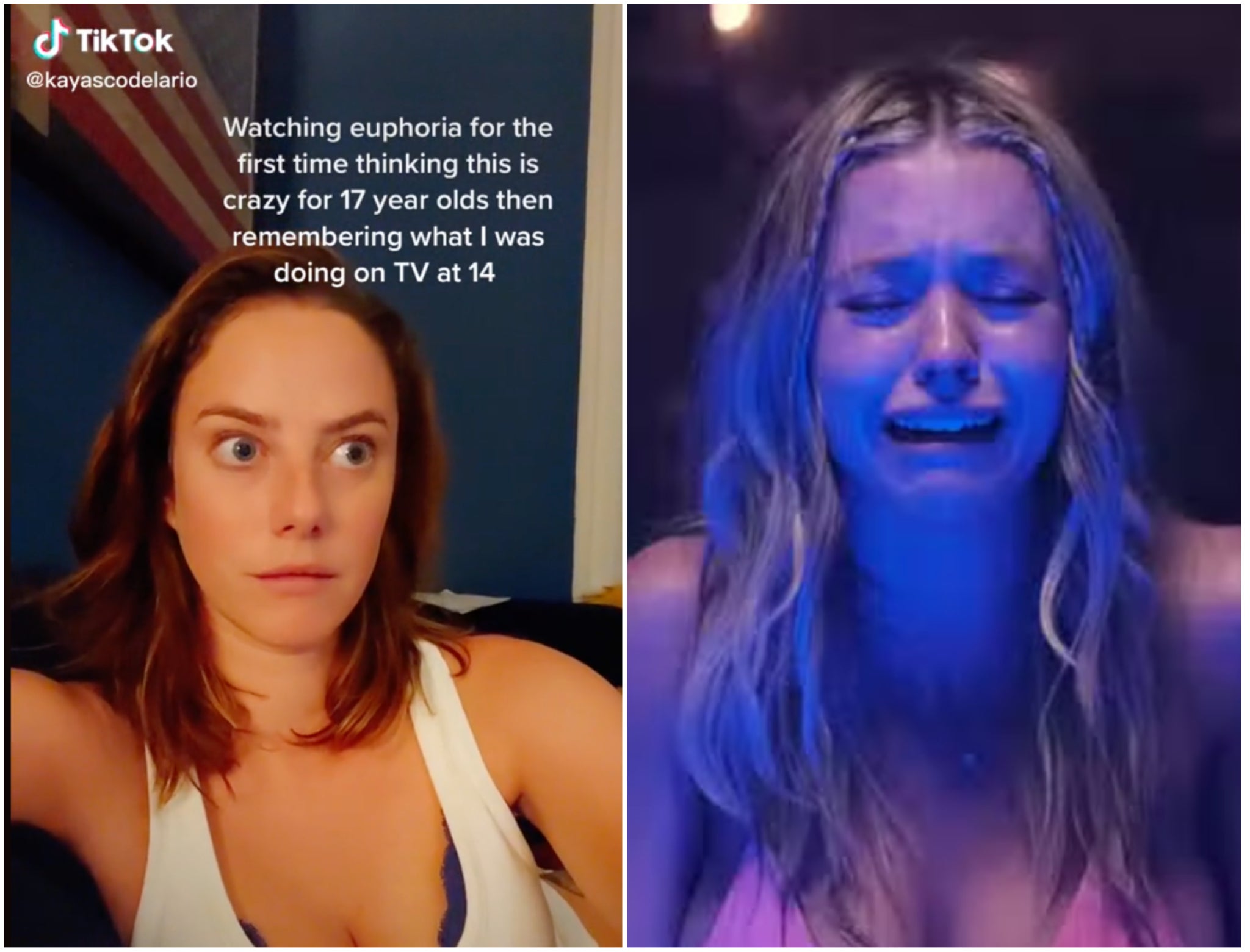 ‘Remembering what I was doing on TV at 14’: Skins star Kaya Scodelario shares TikTok reaction to Euphoria