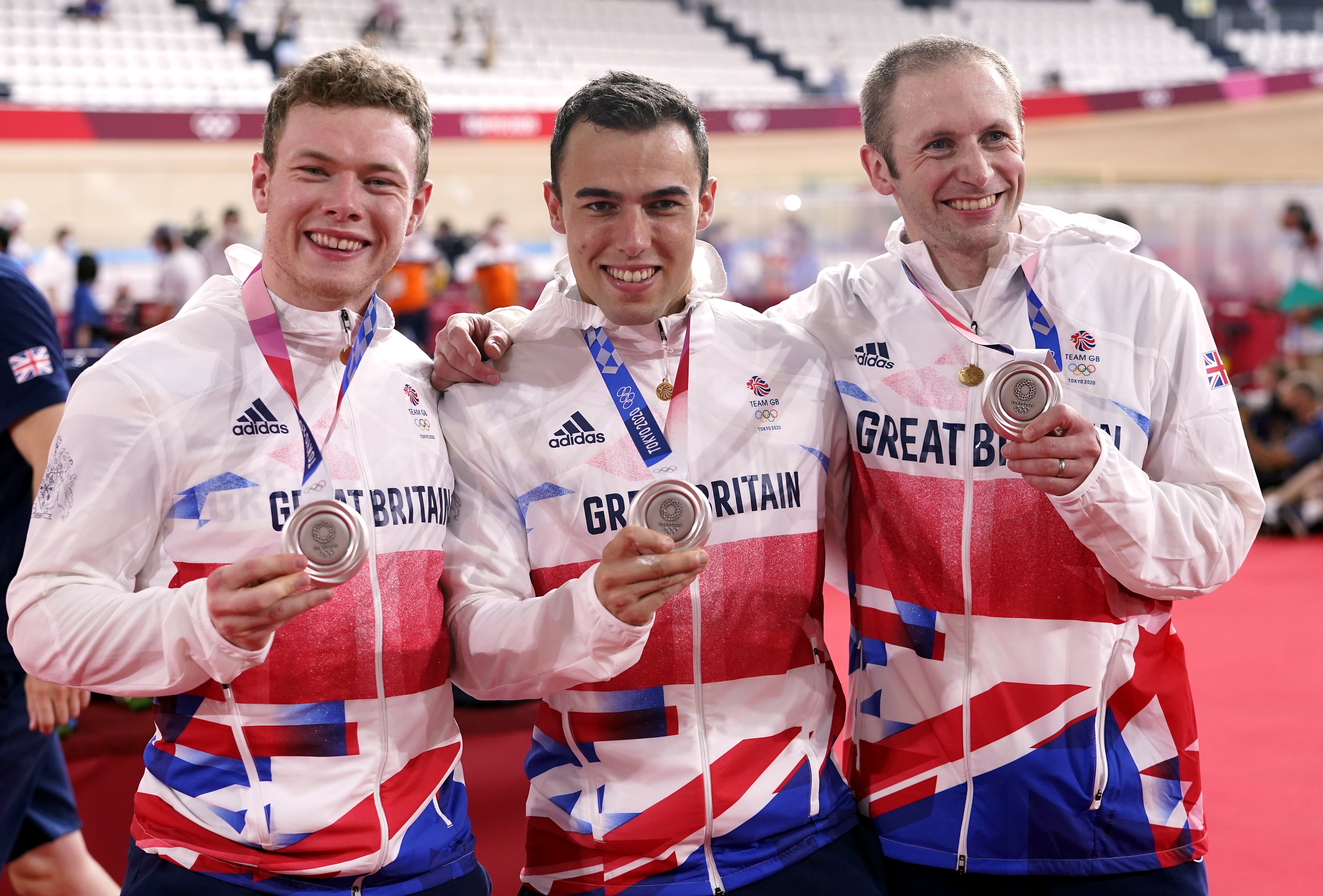 Jack Carlin, left, won Olympic team sprint silver with Ryan Owens and Sir Jason Kenny last year (Danny Lawson/PA)