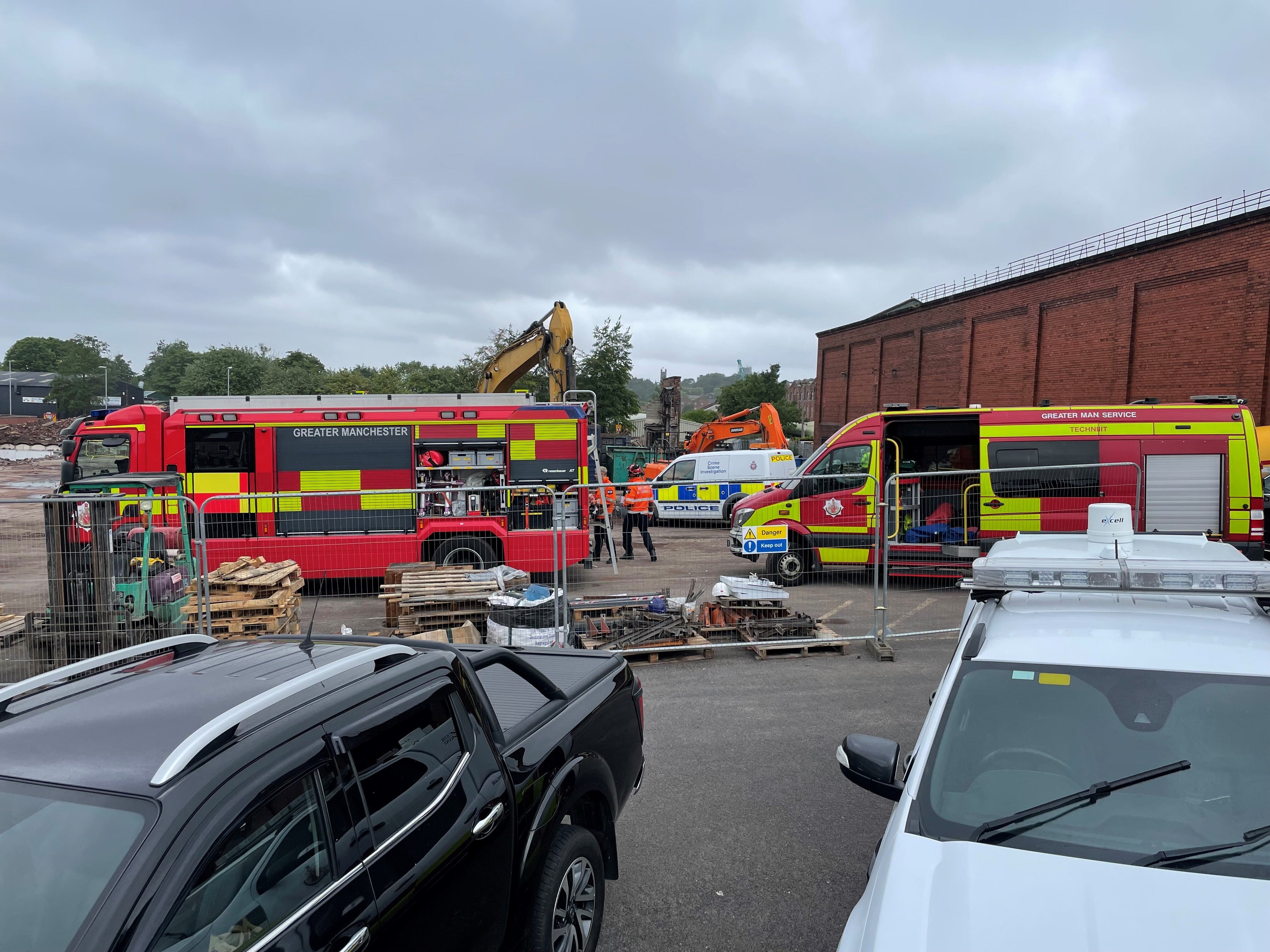 Emergency services at Bismark House Mill in Oldham (Kim Pilling/PA)