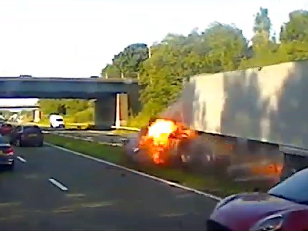 Onut was driving at 58mph when his lorry hit another HGV and burst into flames