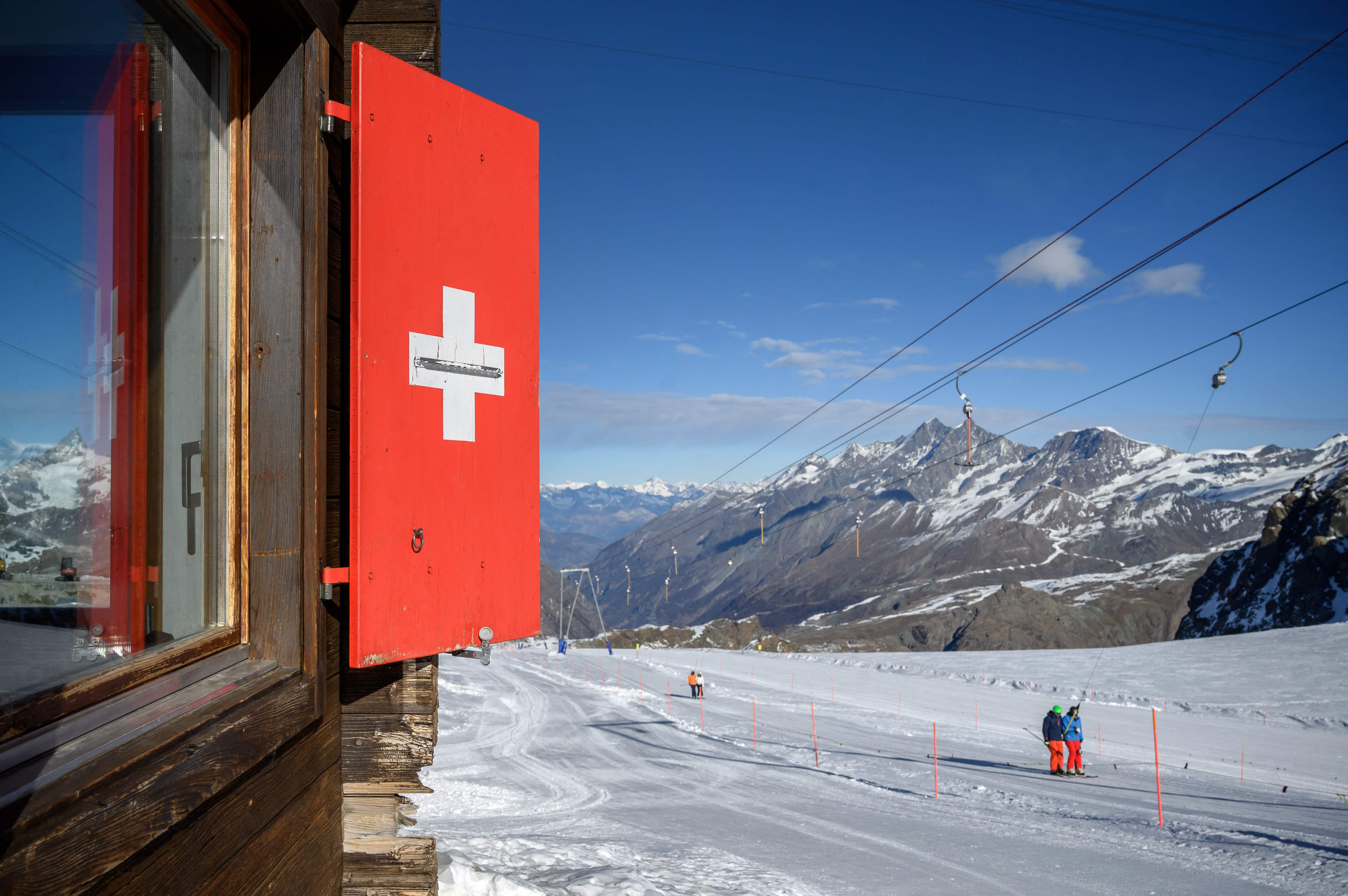 Way up in the snowy Alps, the border between Switzerland and Italy has shifted due to a melting glacier, putting the location of an Italian mountain refuge in dispute