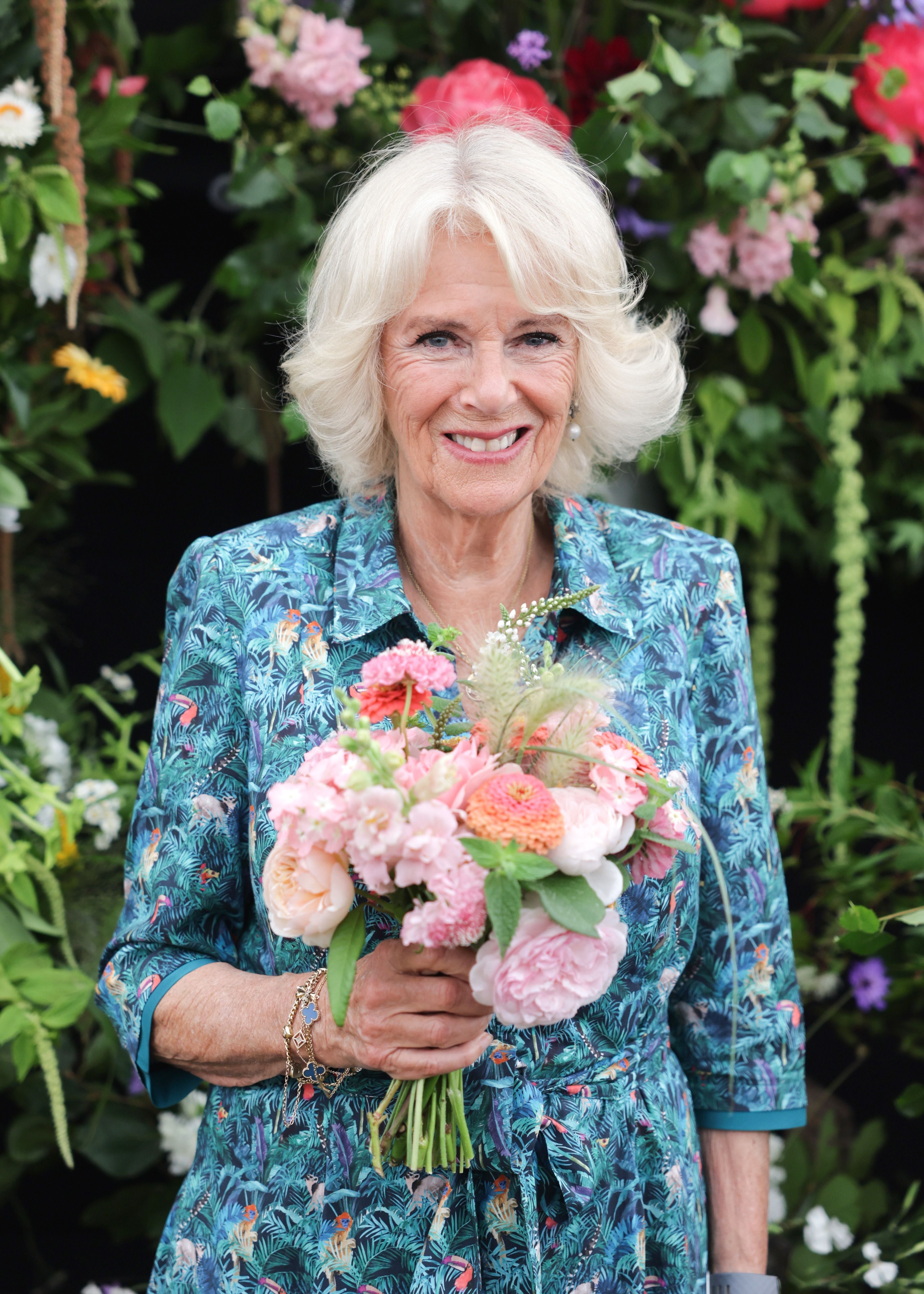 The Duchess of Cornwall during her visit and tour of the Sandringham Flower Show at Sandringham House in Norfolk. She has highlighted reading as important for children (Chris Jackson/PA)