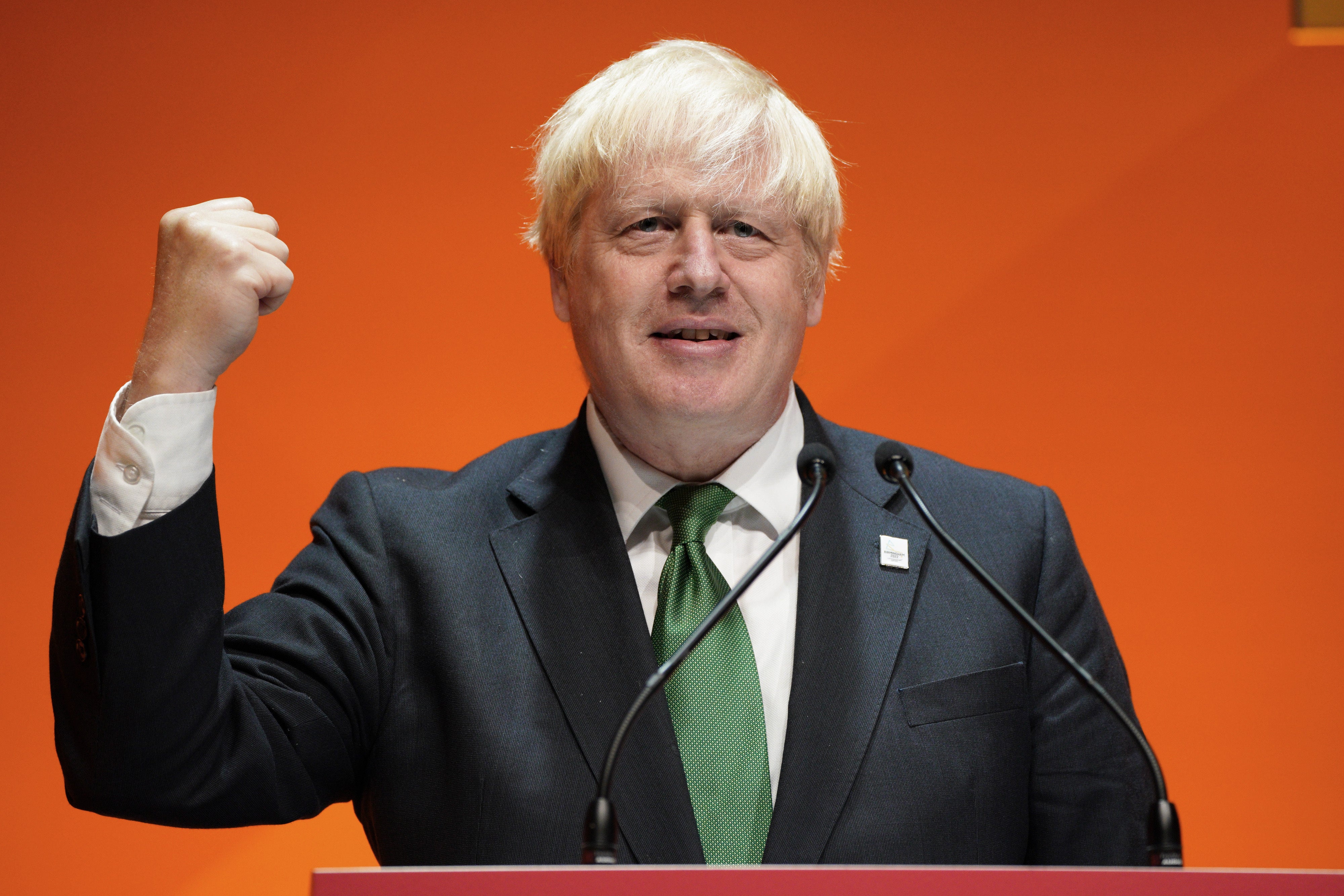 Prime Minister Boris Johnson speaking at the Commonwealth Business Forum in Birmingham (Peter Byrne/PA)