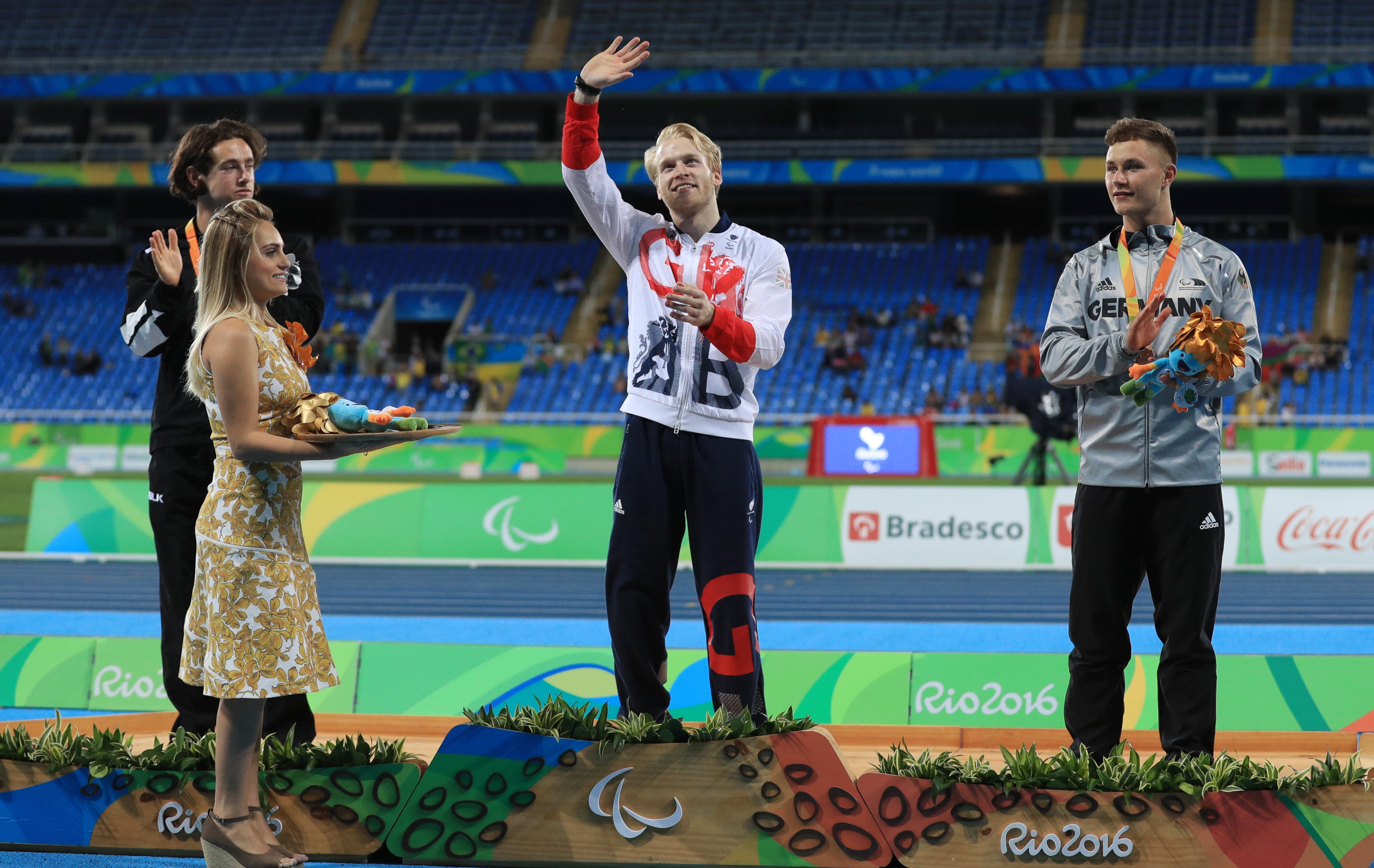 Jonnie Peacock with his gold medal won at Rio 2016 (Adam Davy/PA)